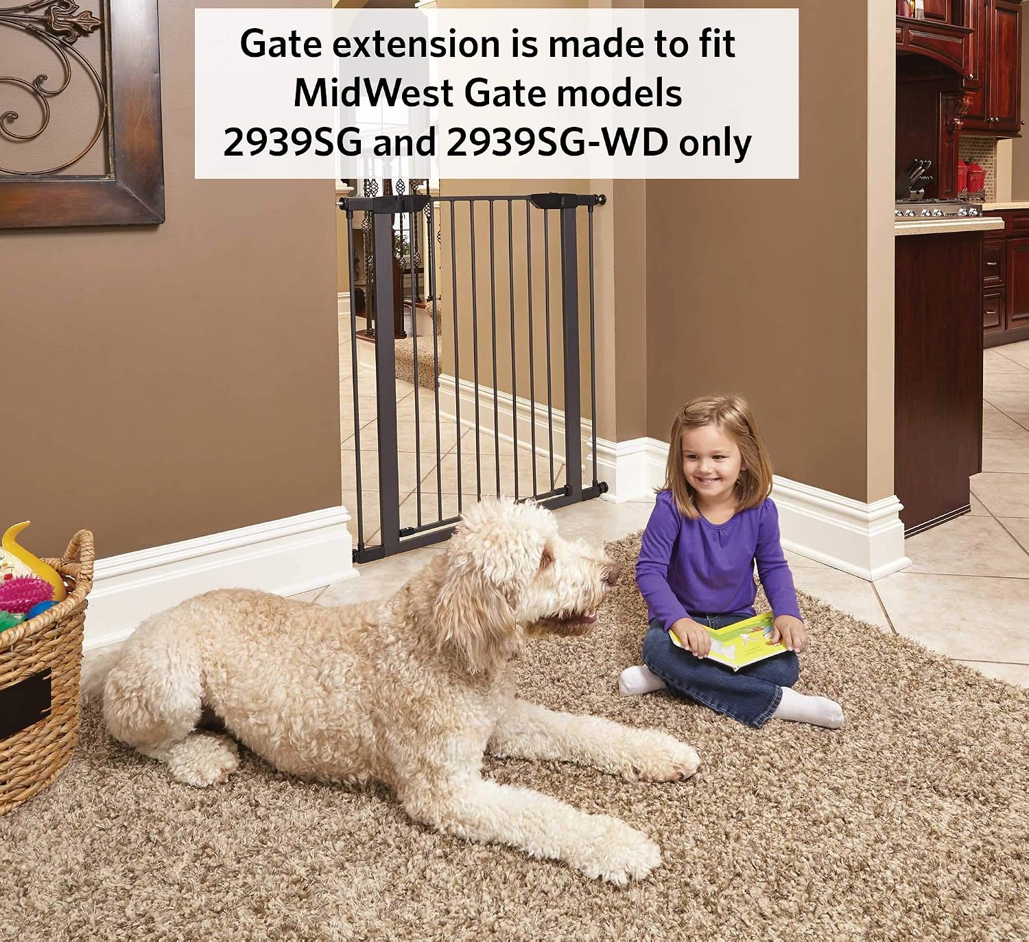 MidWest Homes for Pets Steel Pet Gate Extension; Pet Gate Extension Measures 6' Wide x 39' High in Soft White (Fits MW Model # 2939SW)
