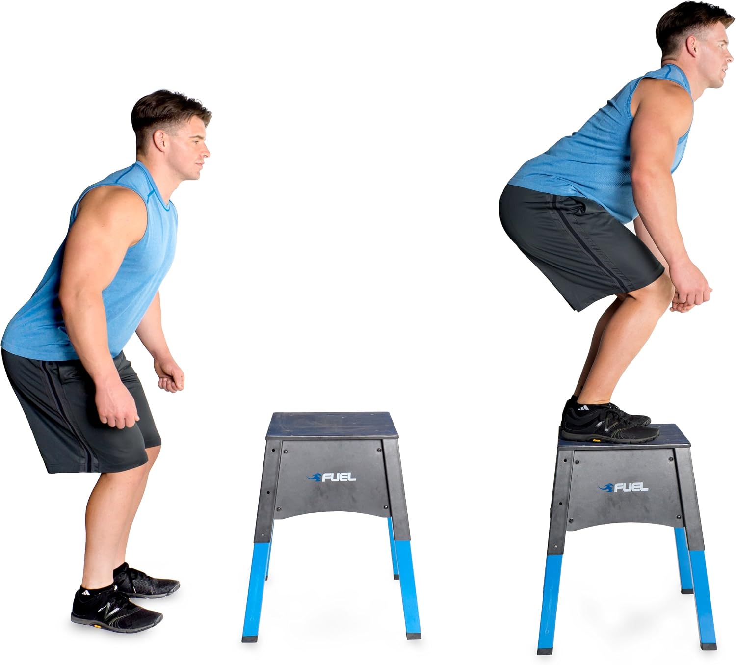 Fuel Pureformance Adjustable Plyometrics Box, blue, black