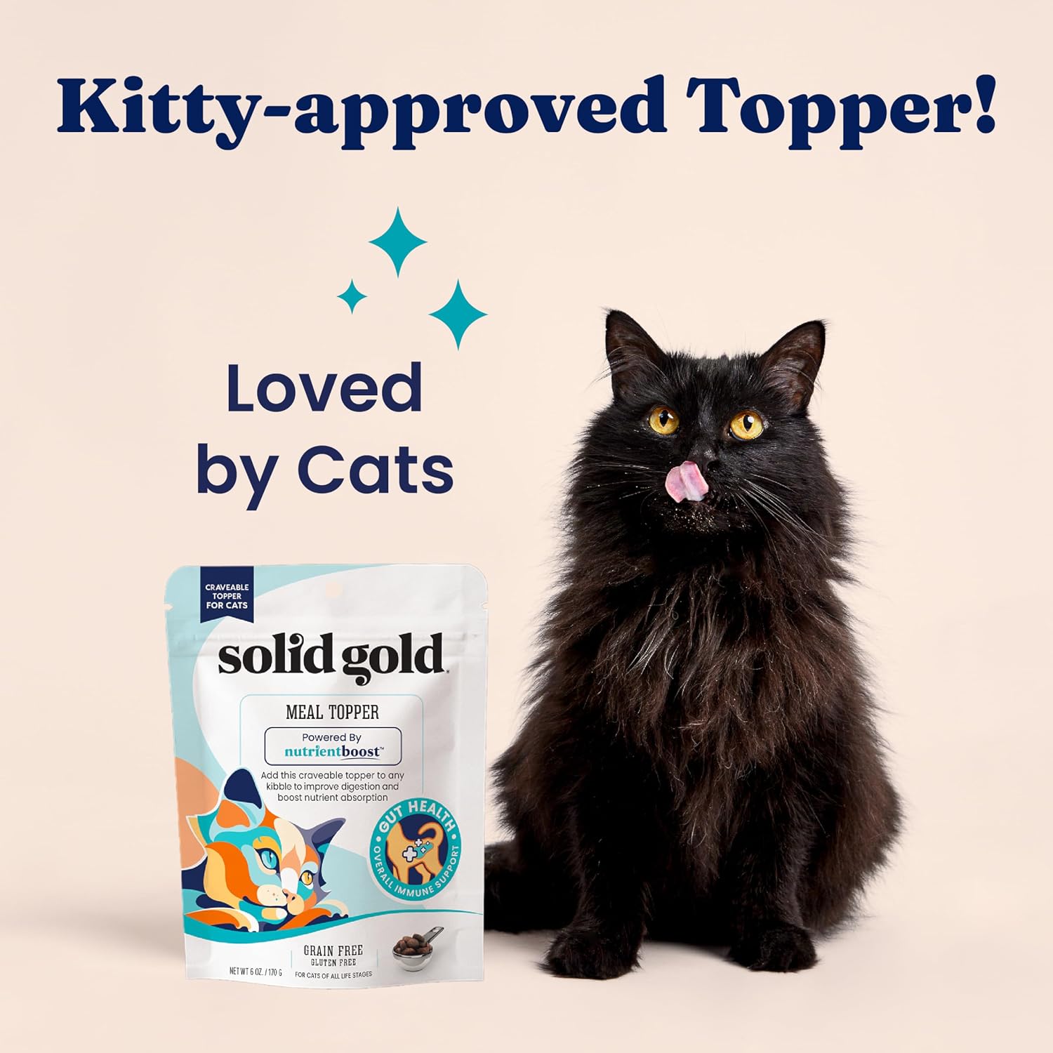 Solid Gold Bone Broth Cat Food Topper, Tuna, Lickable Pouches, 12ct