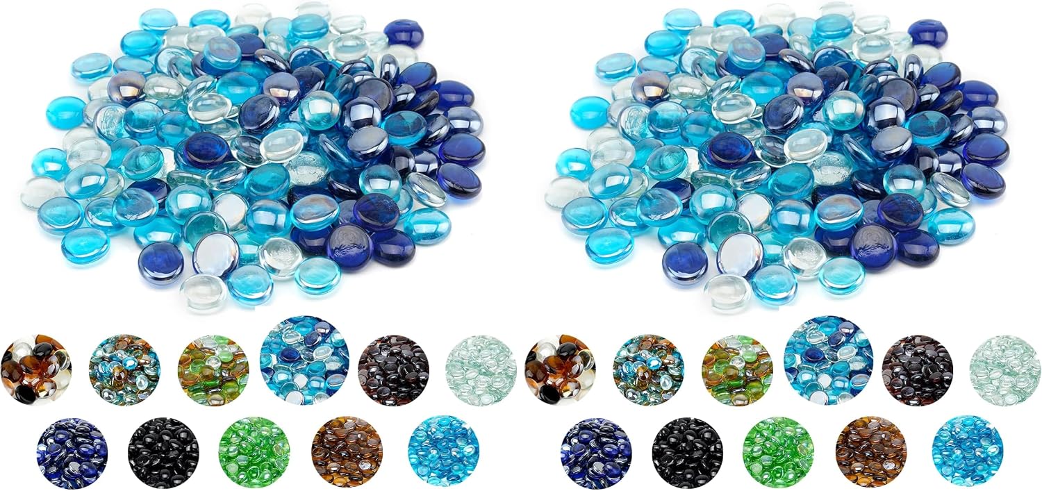 Skyflame 10-Pound Fire Glass Beads for Fire Pit Fireplace, Onyx Black