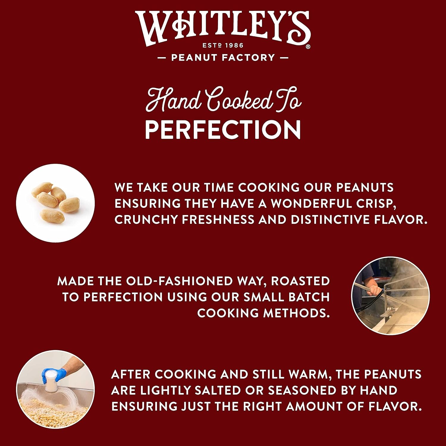 Whitley’s Salted Virginia Peanuts, Super Extra Large, Home Cooked 40 oz | Small Batch Roasted, Hand Seasoned, Vacuum-Sealed Tin, Coconut & Peanut Oil, Gluten Free, Cholesterol Free, 2.5 Pounds