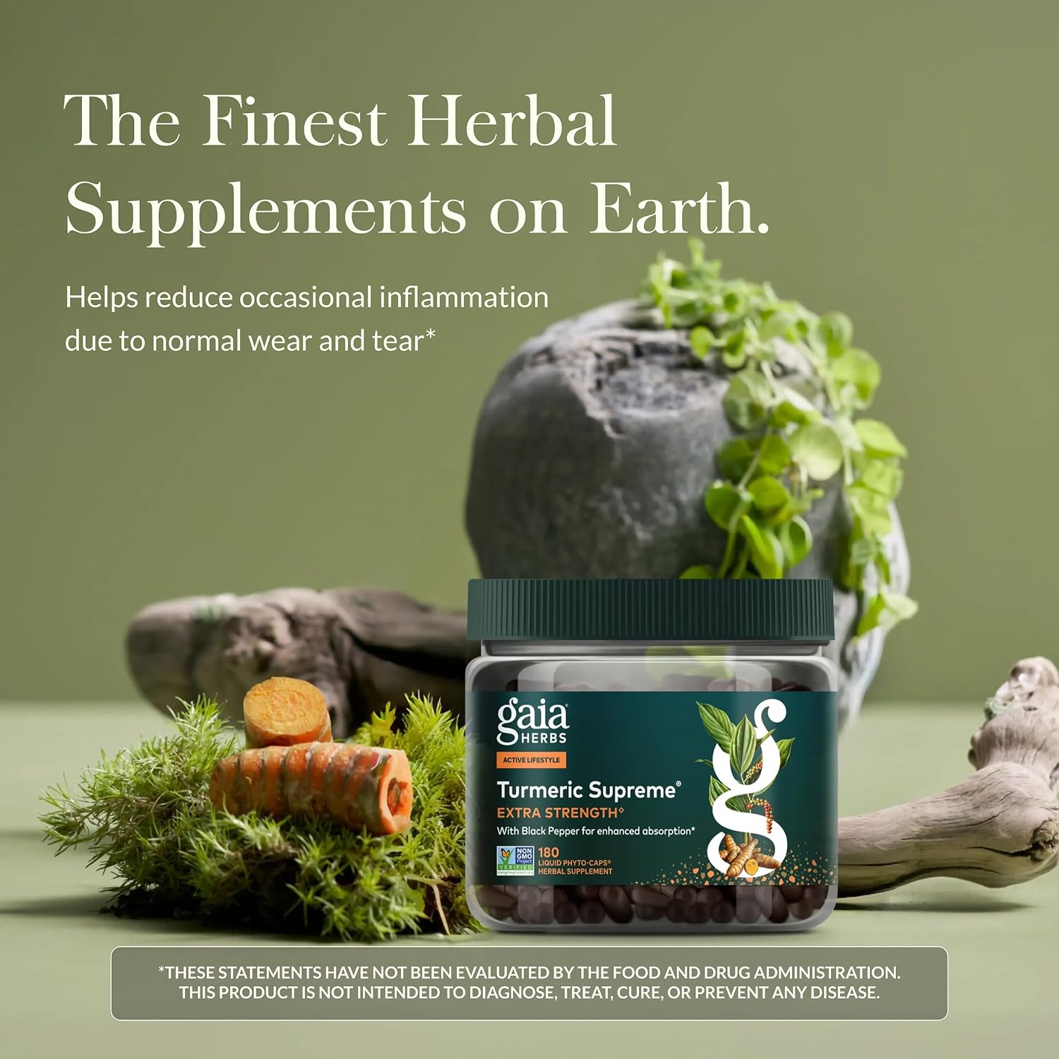 Gaia Herbs Turmeric Supreme Extra Strength - Helps Reduce Occasional Discomfort from Normal Wear & Tear*- 616 mg Organic Turmeric Curcumin Supplement with Black Pepper- 120 Vegan Liquid Phyto-Capsules