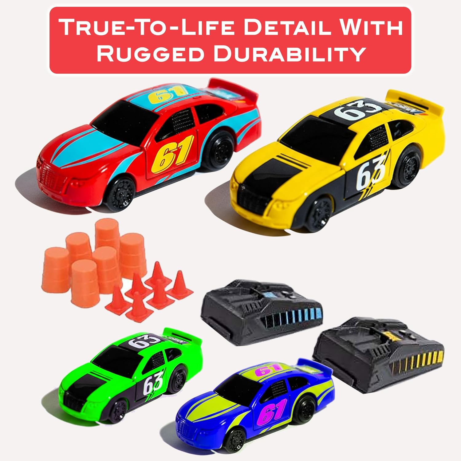 Slot Car Race Track Sets | NASCAR Crash Circuit Short Track | 2 Electric Powered Cars with Flash Chargers | Race Tracks for Kids Ages 4-8 | Car