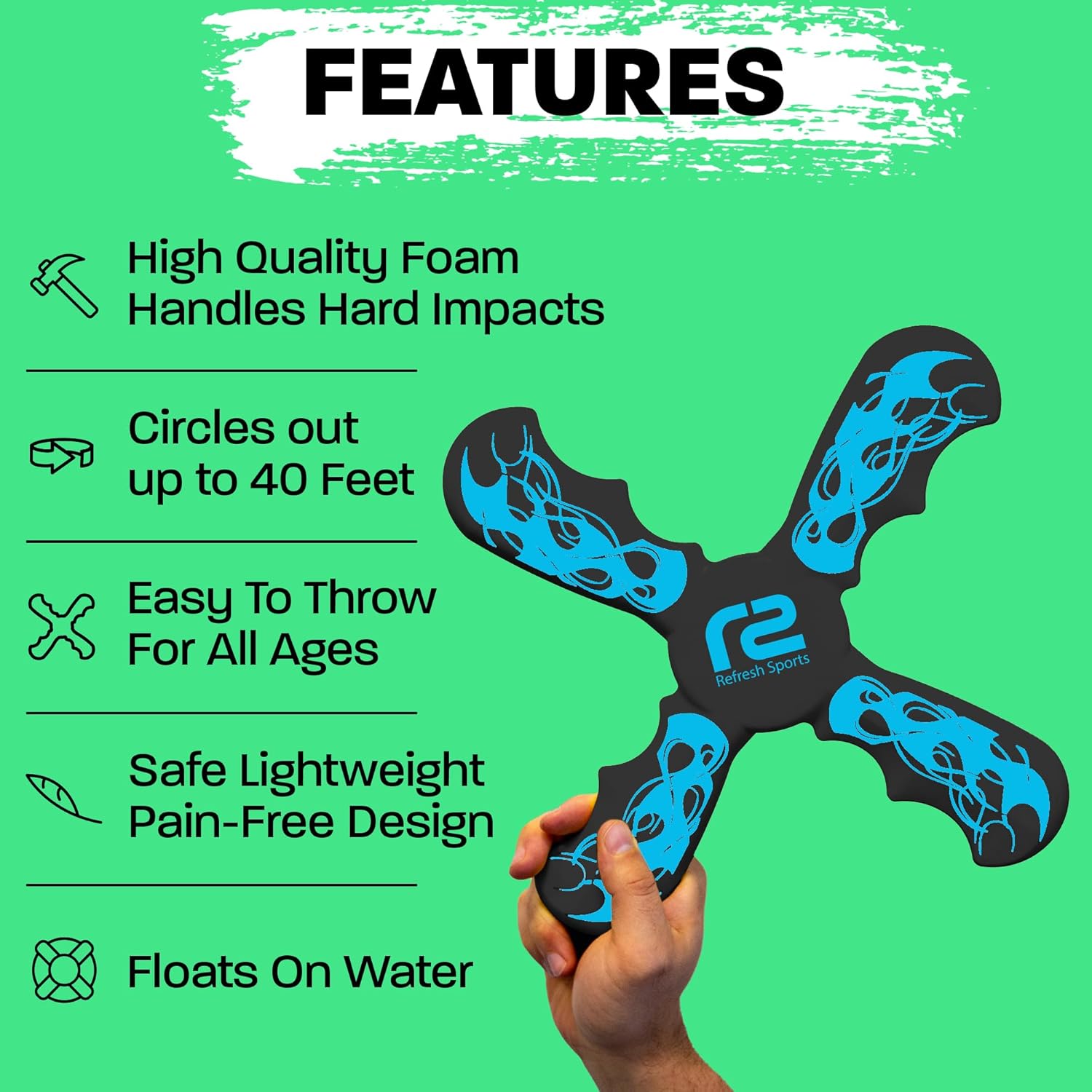 Boomerang for Kids - Fun & Easy To Use - Toys for Ages 8-13 - Birthday Gifts for Kids 5 6 7 8 9 10 Year Old Boy Gift - Best Outdoor Summer Gifts For