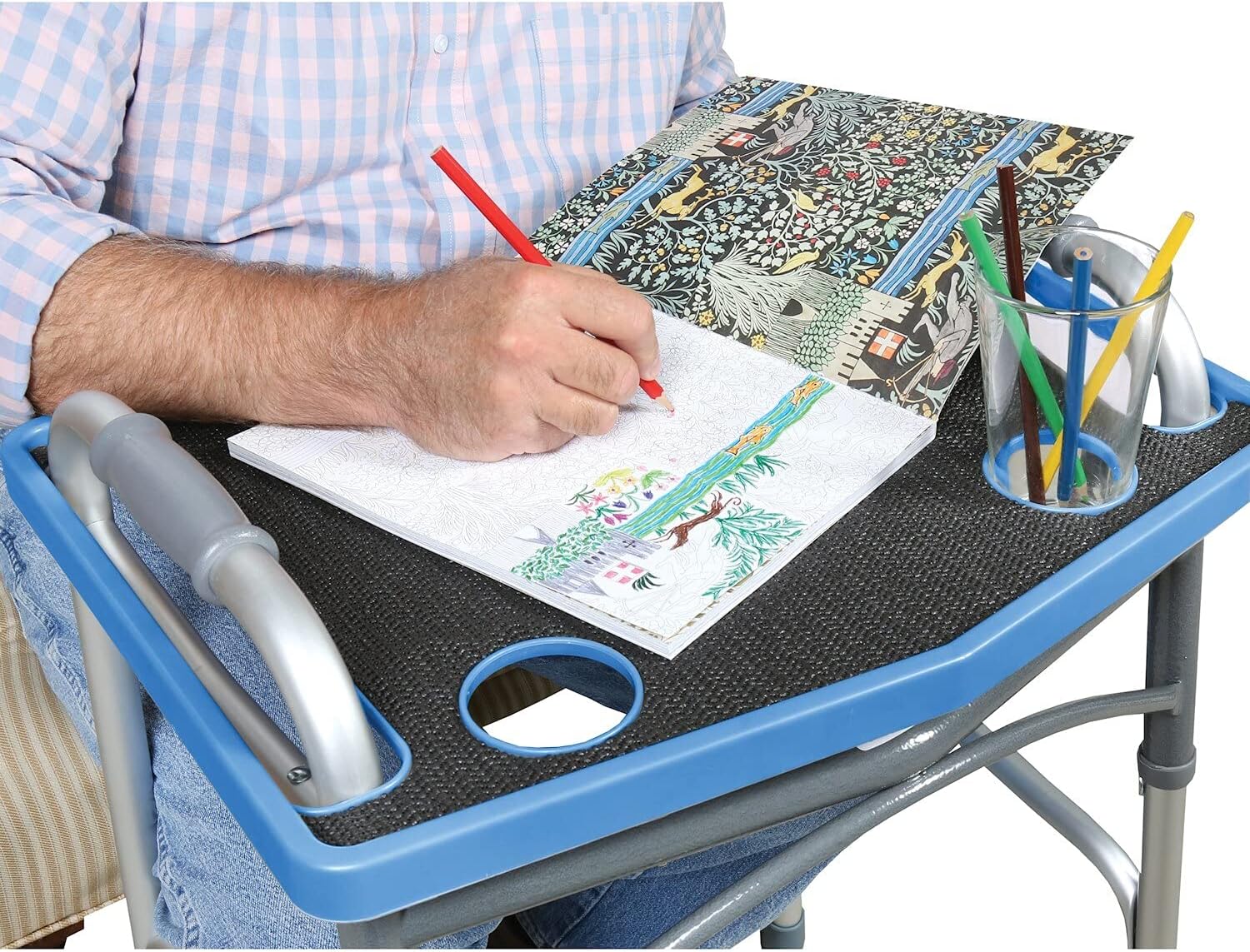 Support Plus Walker Tray Table - Mobility Table Tray for Walker, Non Slip Walker Tray Mat, Walker Accessories Mat