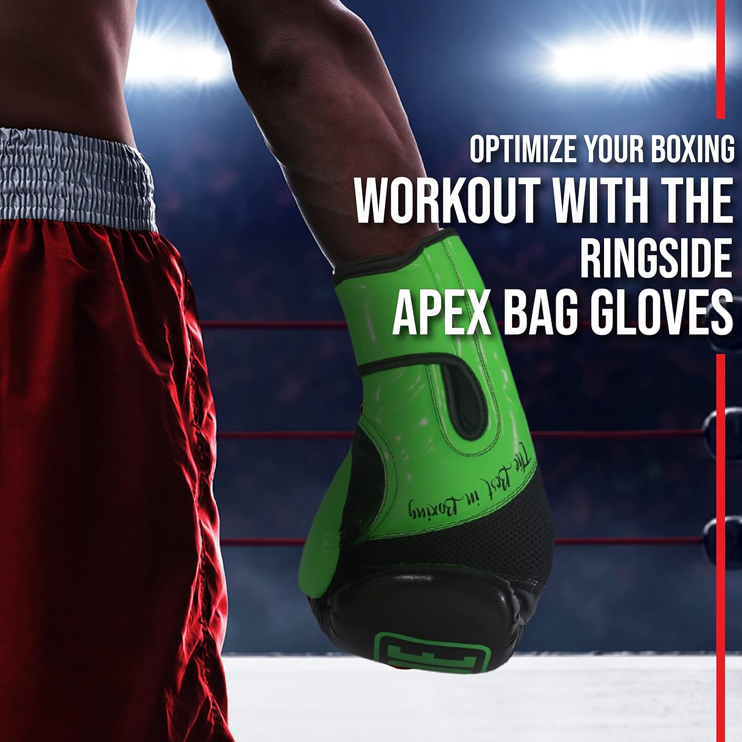 Ringside Apex Bag Gloves, IMF-Tech Boxing Gloves with Secure Wrist Support, Synthetic Boxing Gloves for Men and Women