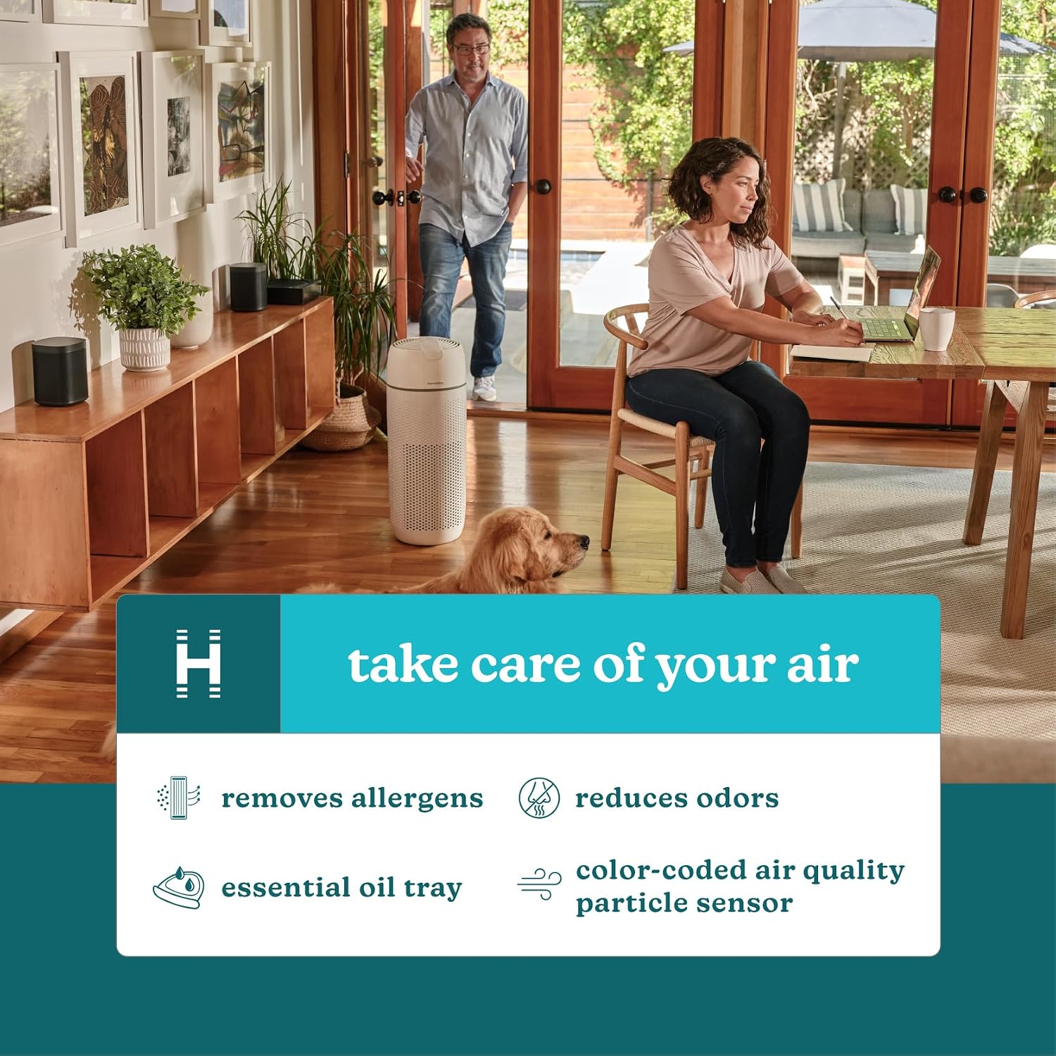 Homedics 5-in-1 PetPlus UV-C Air Purifier, HEPA Filter for 266 Sq Ft Room