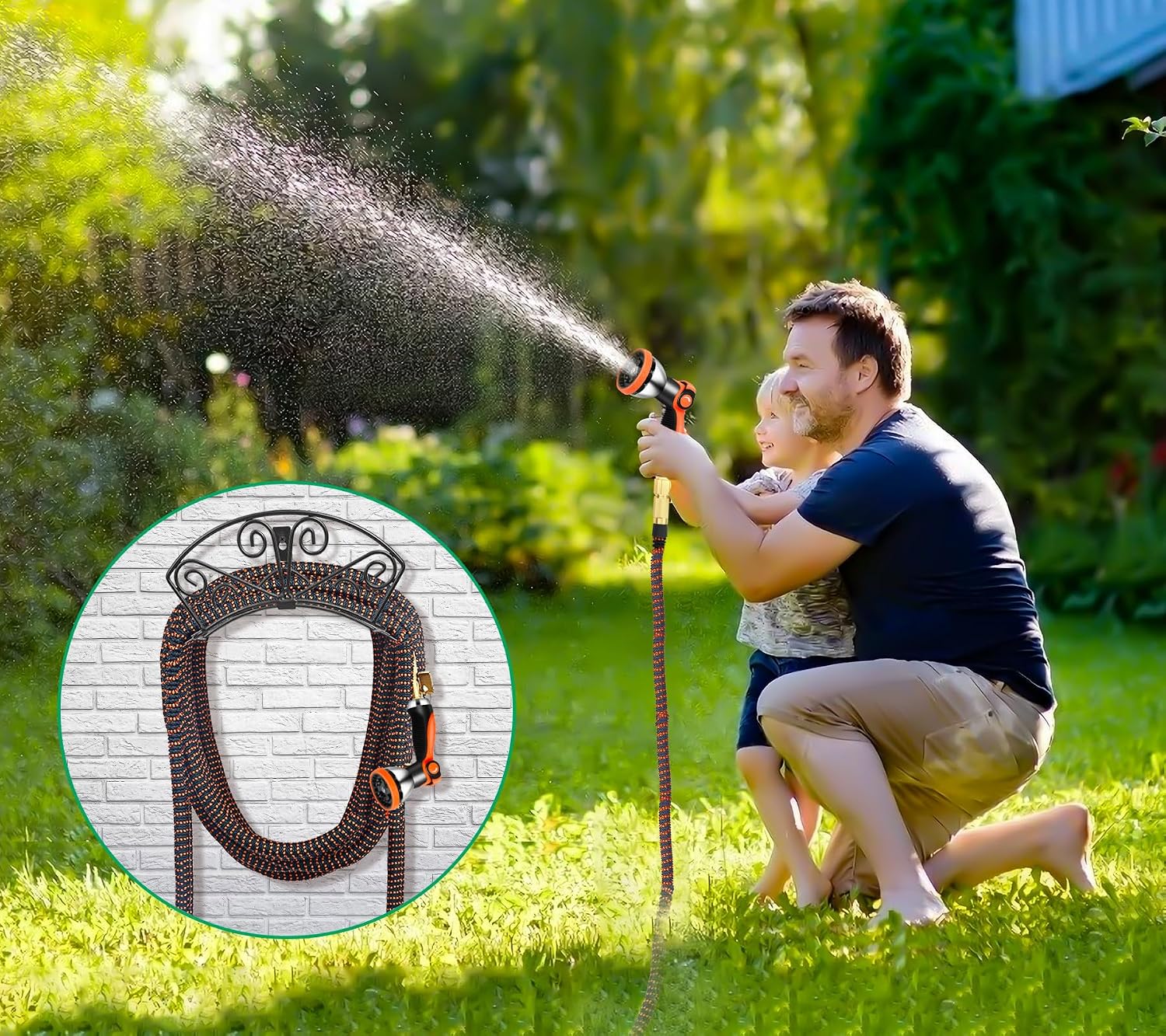 TomCare Garden Hose Holder, Heavy Duty 150 ft Capacity Hose Hanger