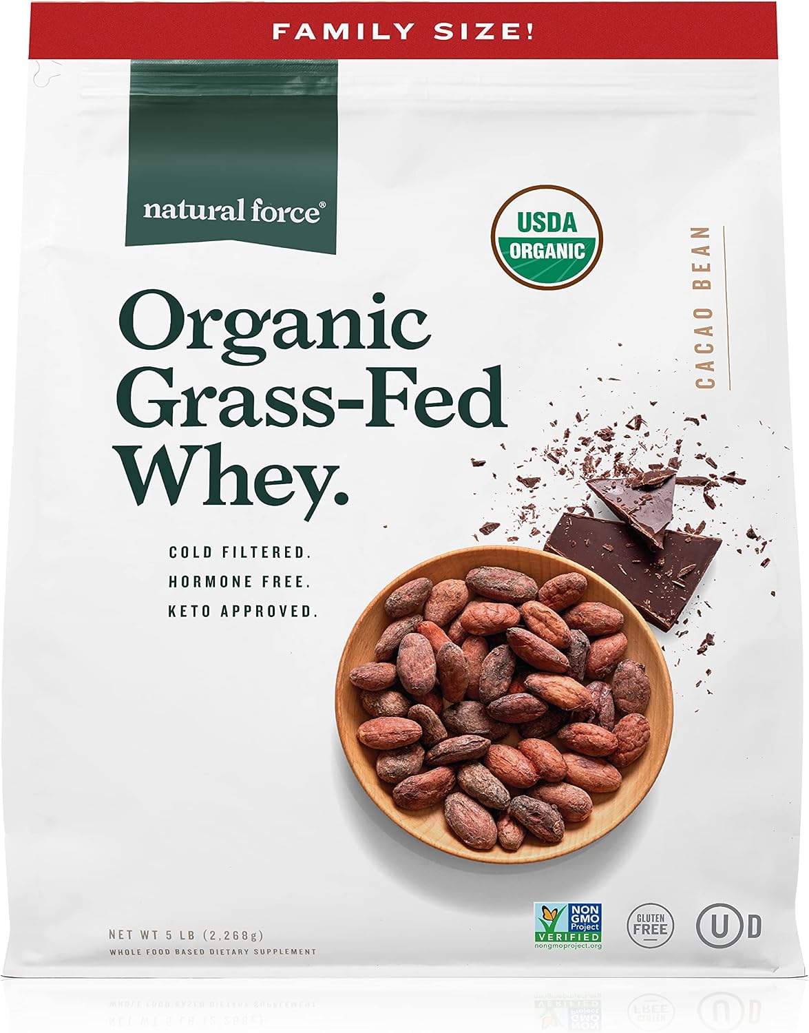 Natural Force Grass Fed Organic Whey Protein Powder – Non GMO Verified, Humane Certified & Lab Tested for Toxins – Real Vanilla Flavor – Keto Friendly, Low Carb, and Kosher - 16 Ounce A2 Protein