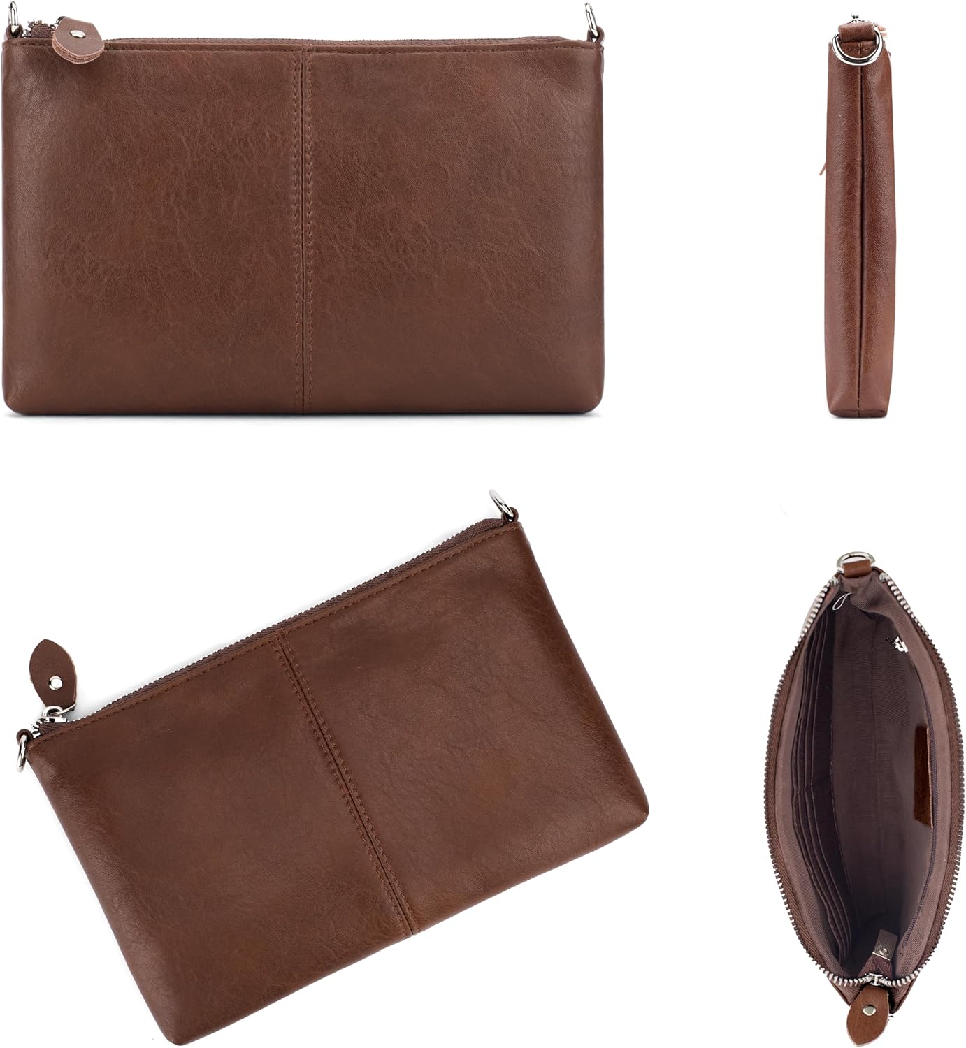 befen Genuine Leather Small Crossbody Bags for Women Wristlet Wallet Purses | Real Leather, RFID Blocking Card Slots, Wristlet Strap, Clutch Purse, Fit iPhone 17 Pro Max, Leather Handbags