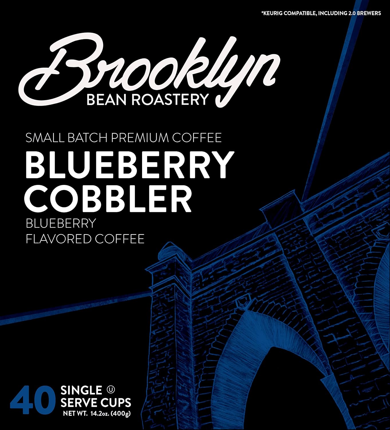 Brooklyn Beans Colombian Gourmet Coffee Pods - Compatible with Keurig K Cup Brewers Including 2.0 Machines, 40 Count, Rich and Smooth Colombian Medium Roast