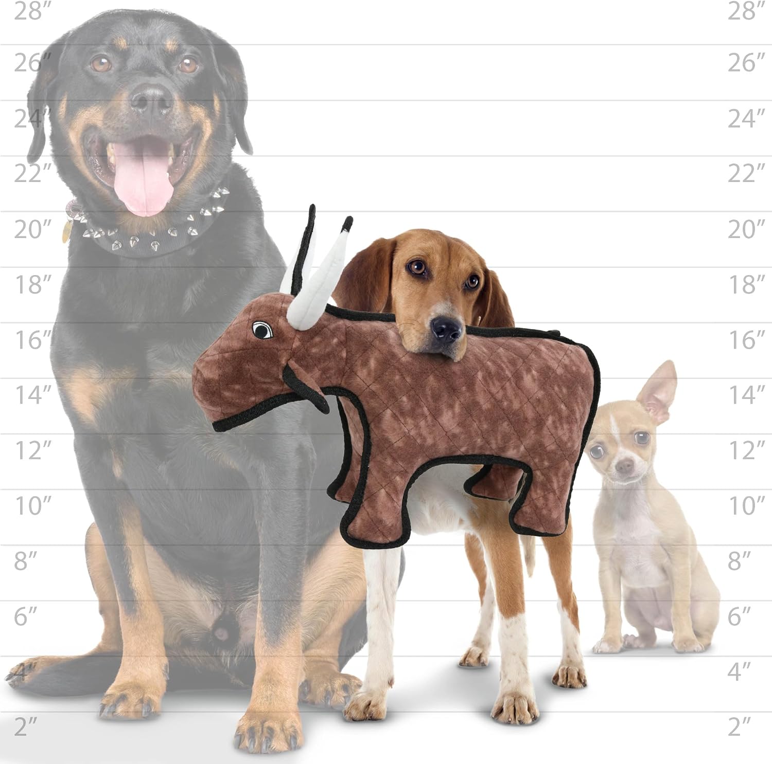 TUFFY® : Cow Dog Toy: Ultra Durable Plush Toy with Multiple Layers & Reinforced Seams, Washable and Floats, Original Construction