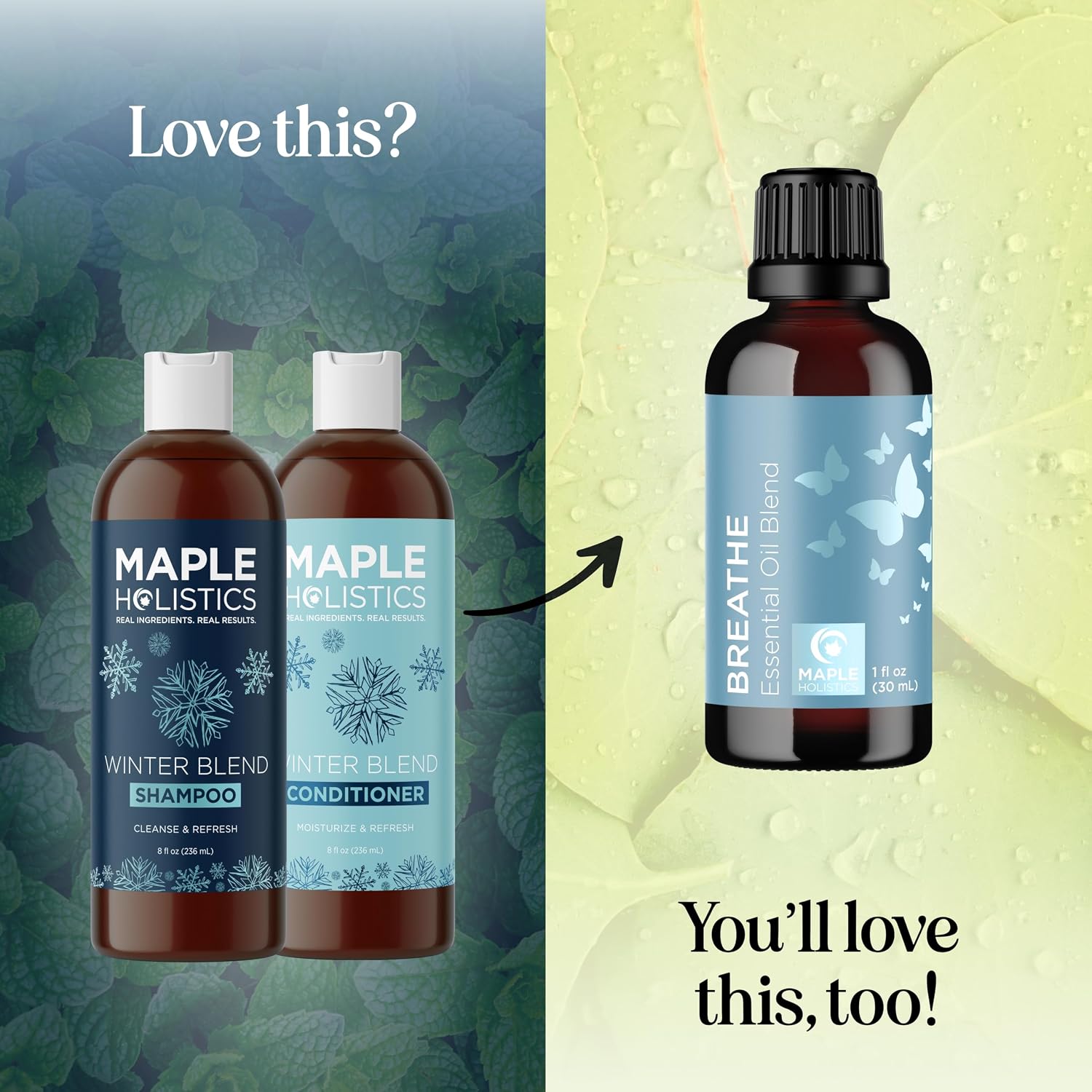 Sulfate Free Shampoo and Conditioner Set - Tea Tree Sage and Rosemary Shampoo and Conditioner for Dry Flaky Scalp Care - Deep Cleansing Color Safe Shampoo and Conditioner for Damaged Dry Hair Care