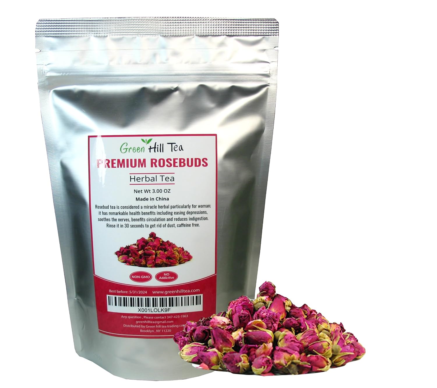 Green Hill Tea Osmanthus Flower Dried – Premium– Fragrant Osmanthus Dried Flowers -Loose Leaf Tea – 100% Pure, Natural, Non-GMO – Great for Brewing, Baking & Infusions 4 OZ