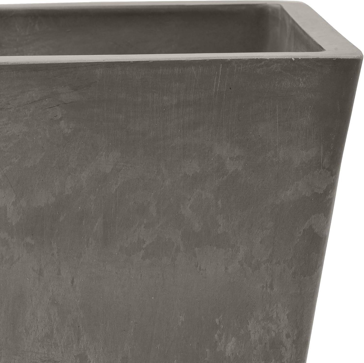 Arcadia Garden Products PSW U45CT Plastic/Stone/Wood Composite Simplicity Window Box, No Drainage Hole (Drillable), 17.5" x 7" x 6", Cement Color