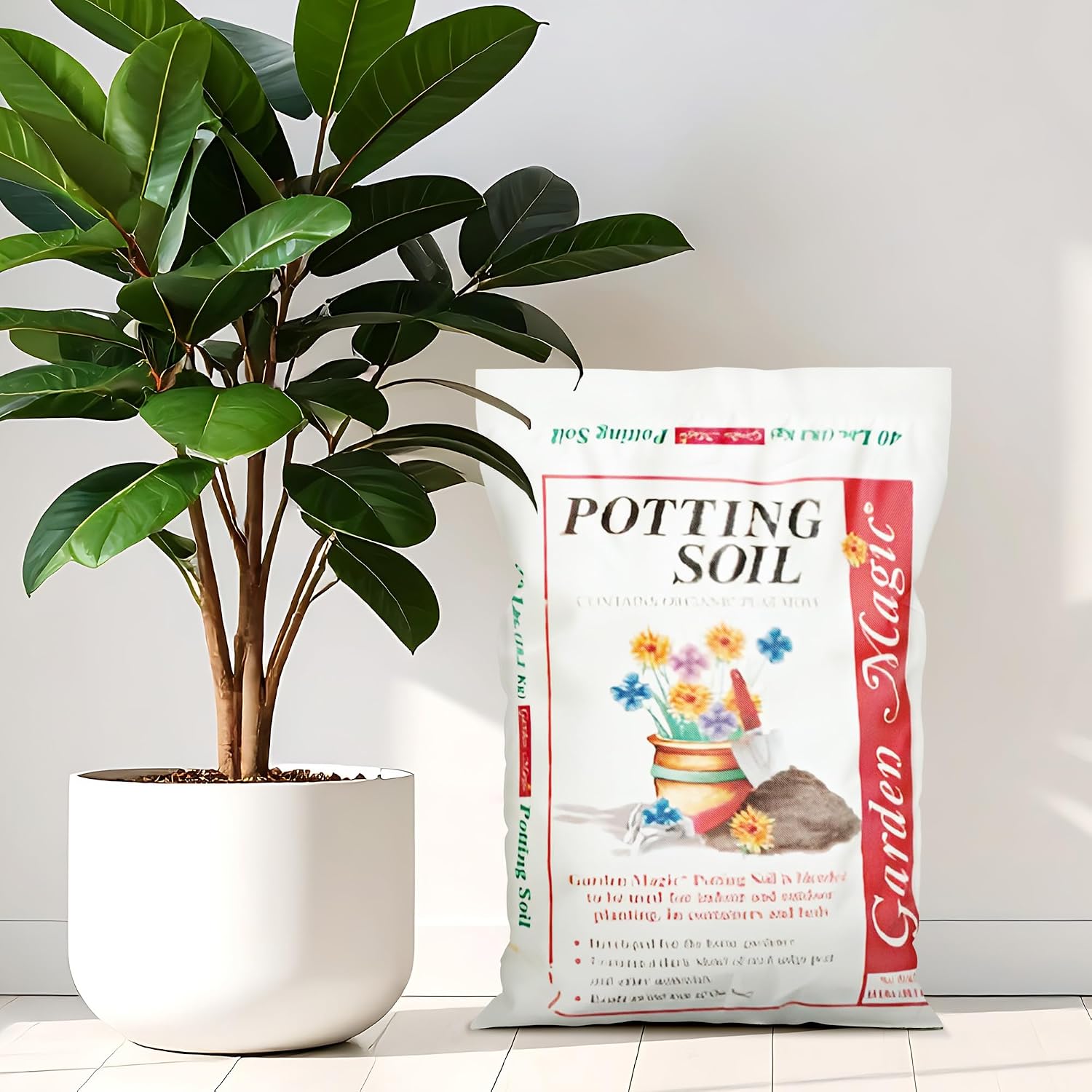 Michigan Peat Garden Magic General Purpose Potting Soil Mix, 40 lb | Moisture Retaining Mix for Indoor and Outdoor Planting, Potting, and Garden Use