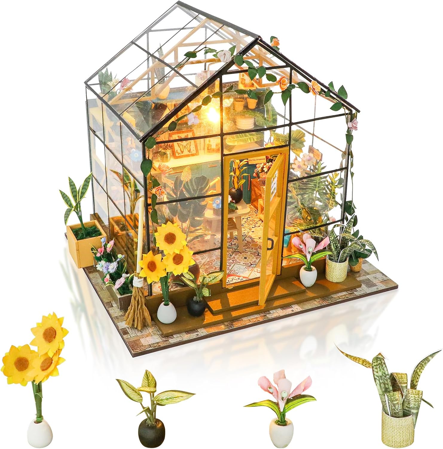 GuDoQi DIY Miniature Dollhouse Kit with Furniture, Tiny House kit 1:24 Scale, Need to Assemble Around 30 Hours