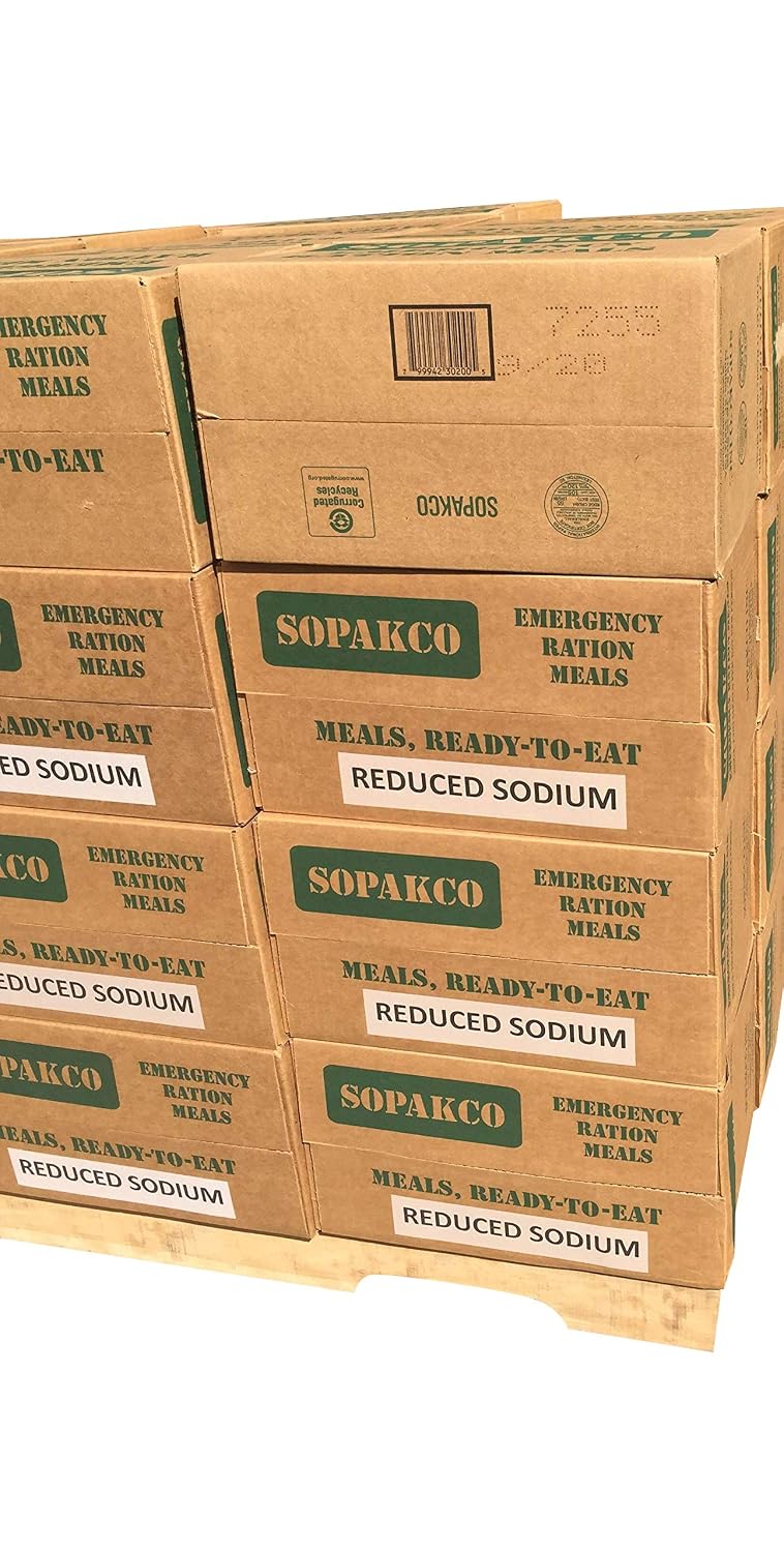 2017 Pack Date - Sopakco Low Sodium MRE Case Pallet - 48