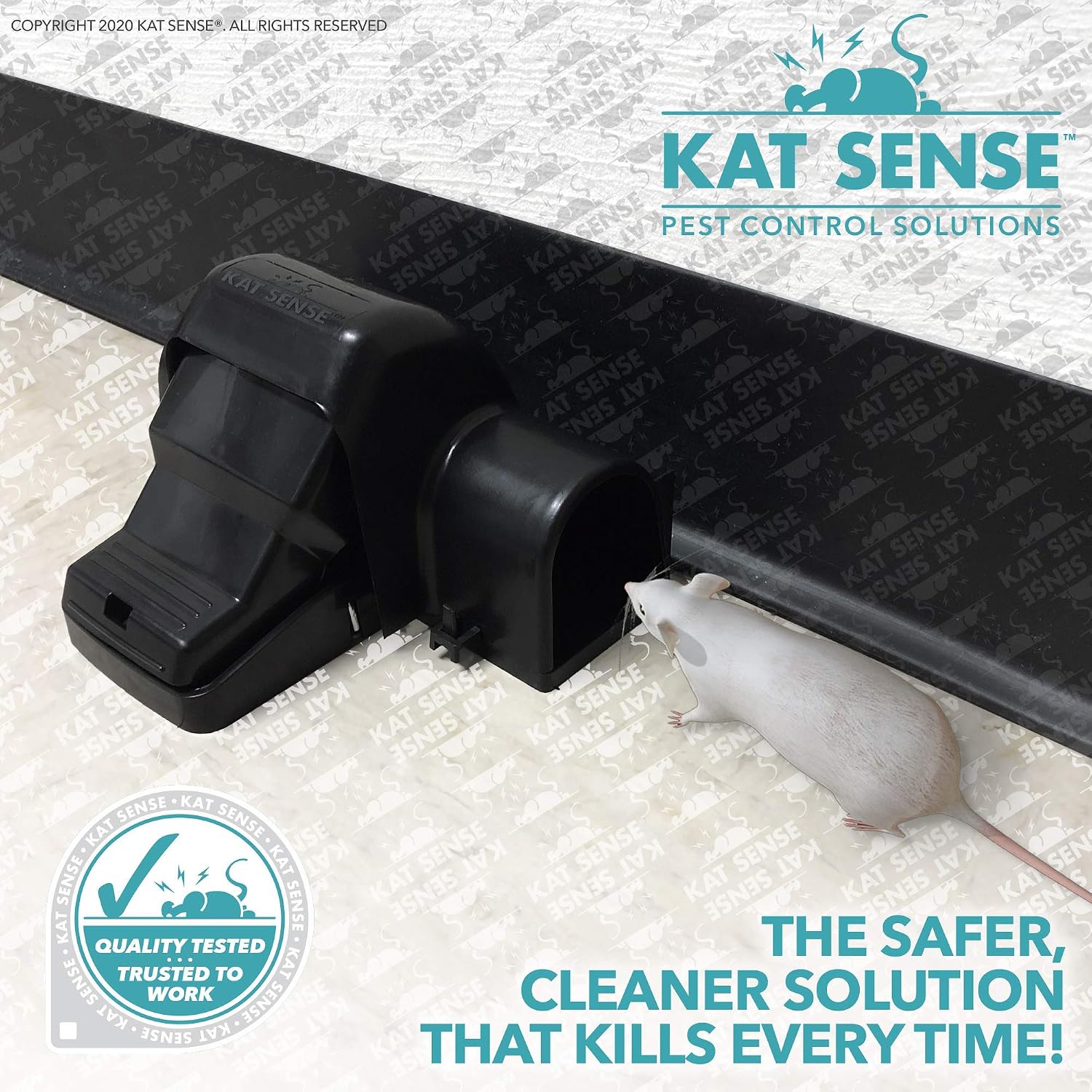 Kat Sense Covered Rat Trap & Chipmunk Trap, Prevents Accidental Triggering with Tunnel Design, Quick Action Pest Control Device
