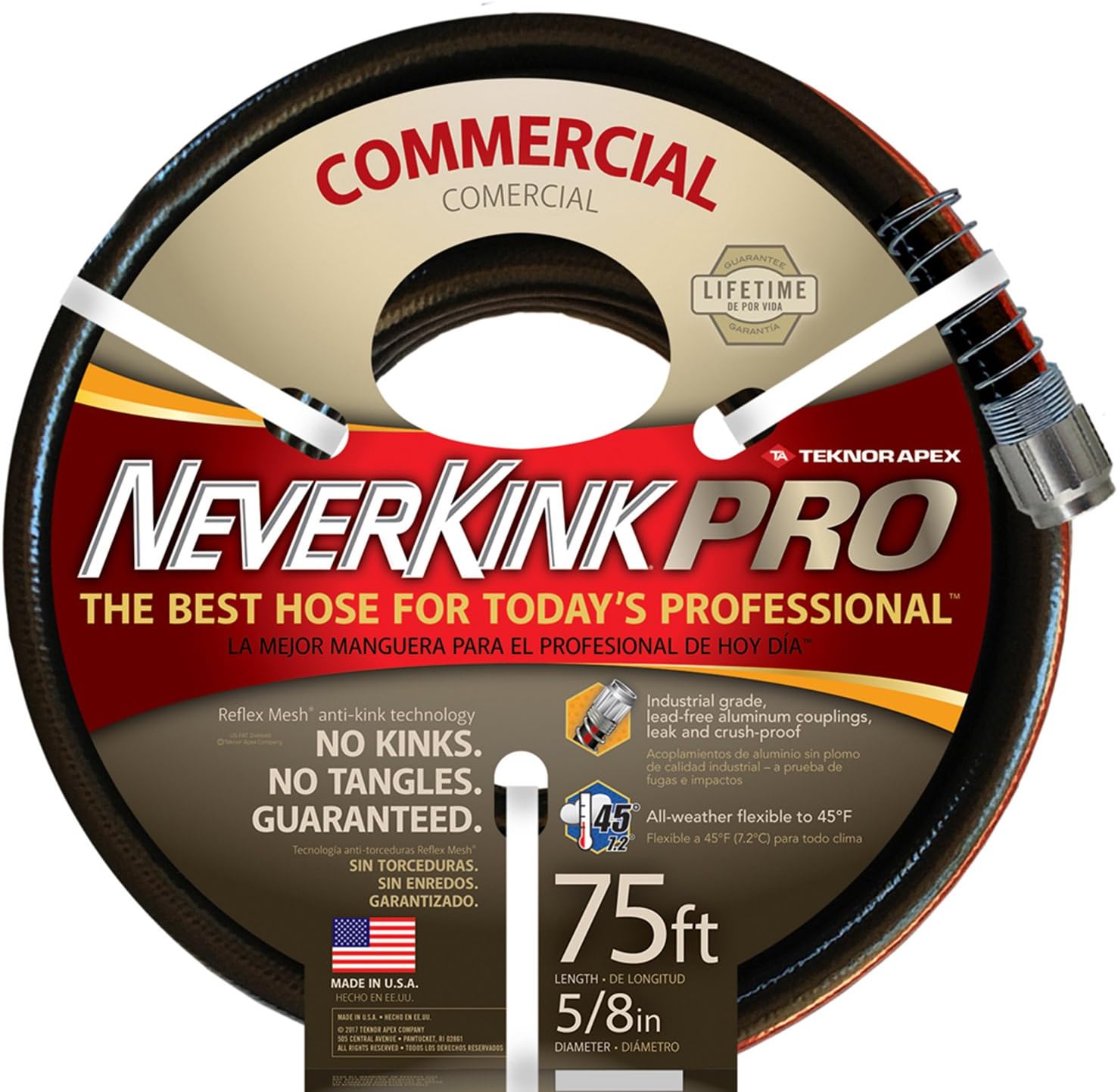 Teknor Apex 1094716 NeverKink 8617-100, Heavy Duty Garden Hose, 5/8-Inch by 100-Feet