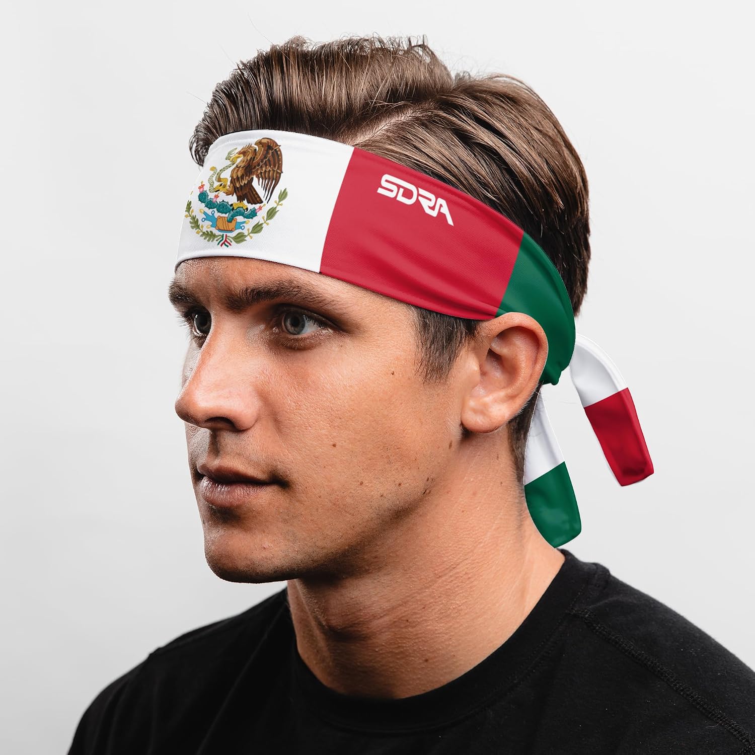 Suddora Country Flag Tie Headband with National Flag, Breathable Sweatband for National Sports Events, Non-Slip Fabric Sweatband for Soccer, Tennis