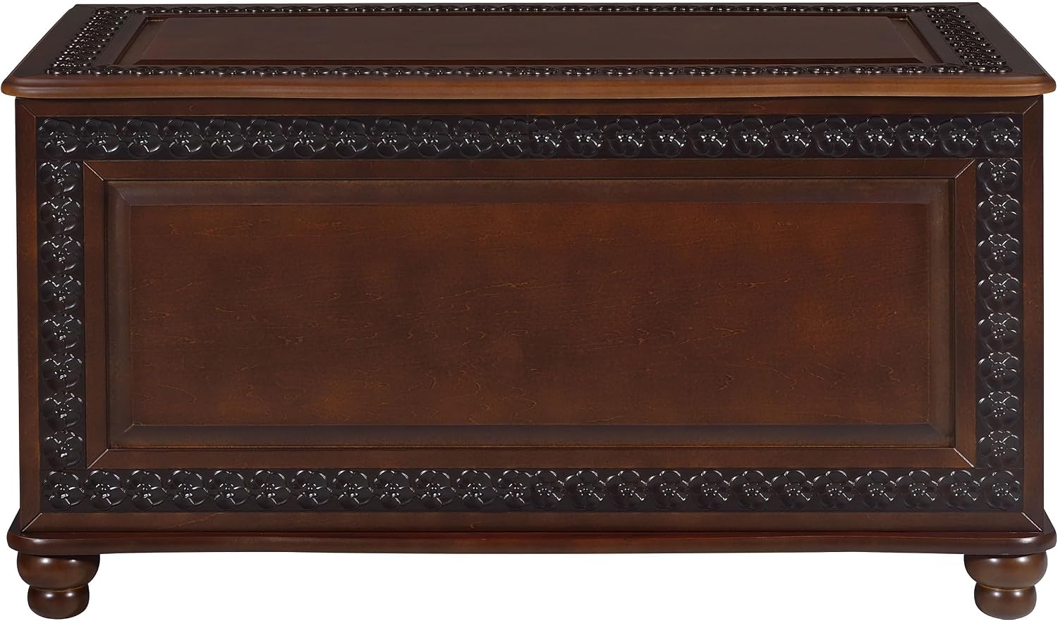 BOWERY HILL 40" x 21" Traditional Wood Cedar Blanket Chest, Flip Open Storage, Fully Lined with Cedar, for Bedroom/Living Room, in Deep Tobacco Finish