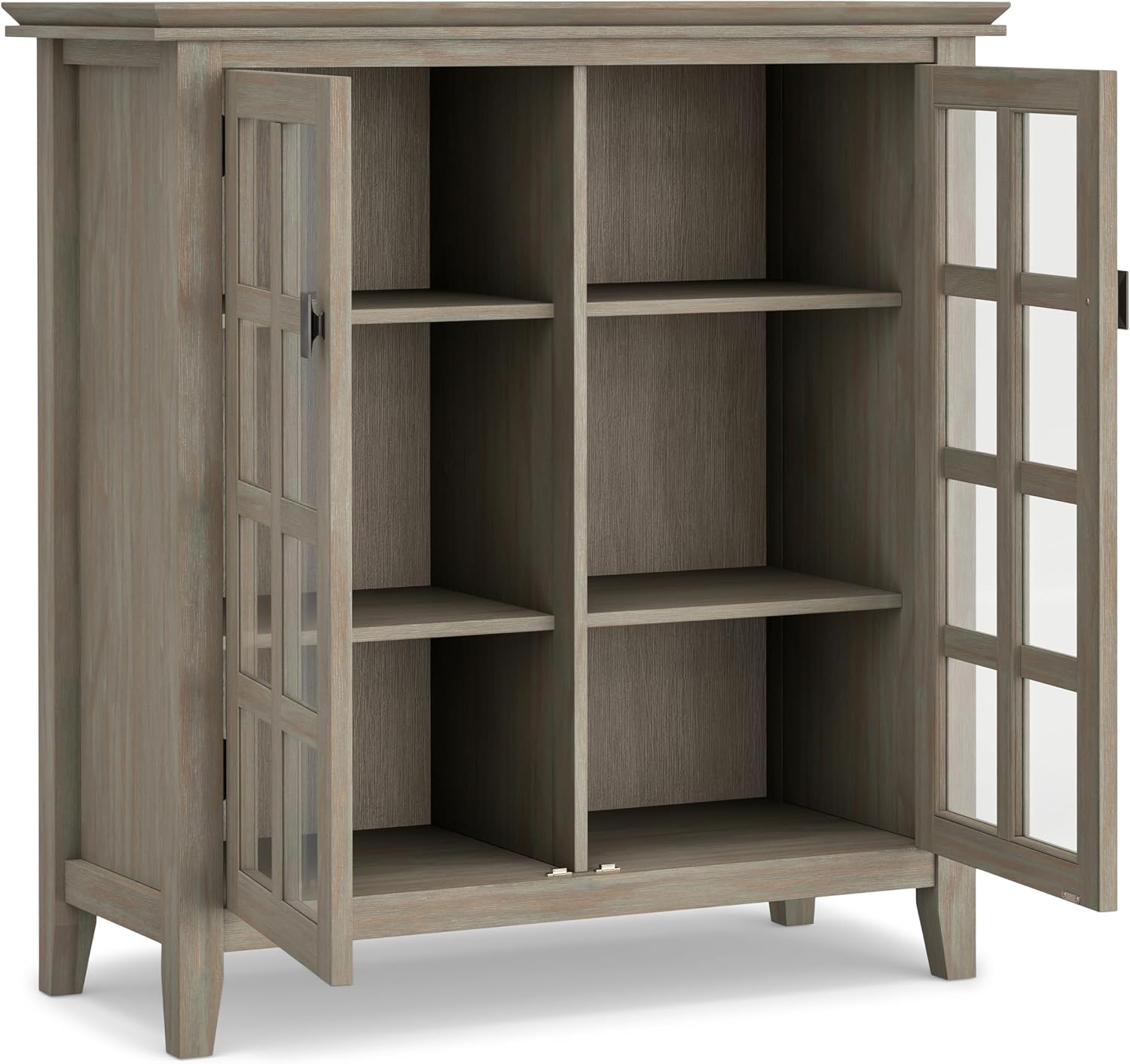 SIMPLIHOME Artisan 30" Wide Solid Wood Cabinet in Russet Brown