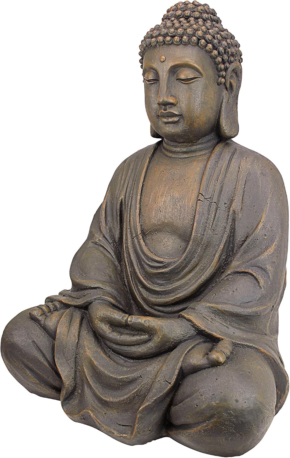 Design Toscano Jolly Hotei Laughing Man Asian Decor Indoor/Outdoor Garden Statue, 26 inches tall, Cast Stone Resin, Two Tone Stone Finish
