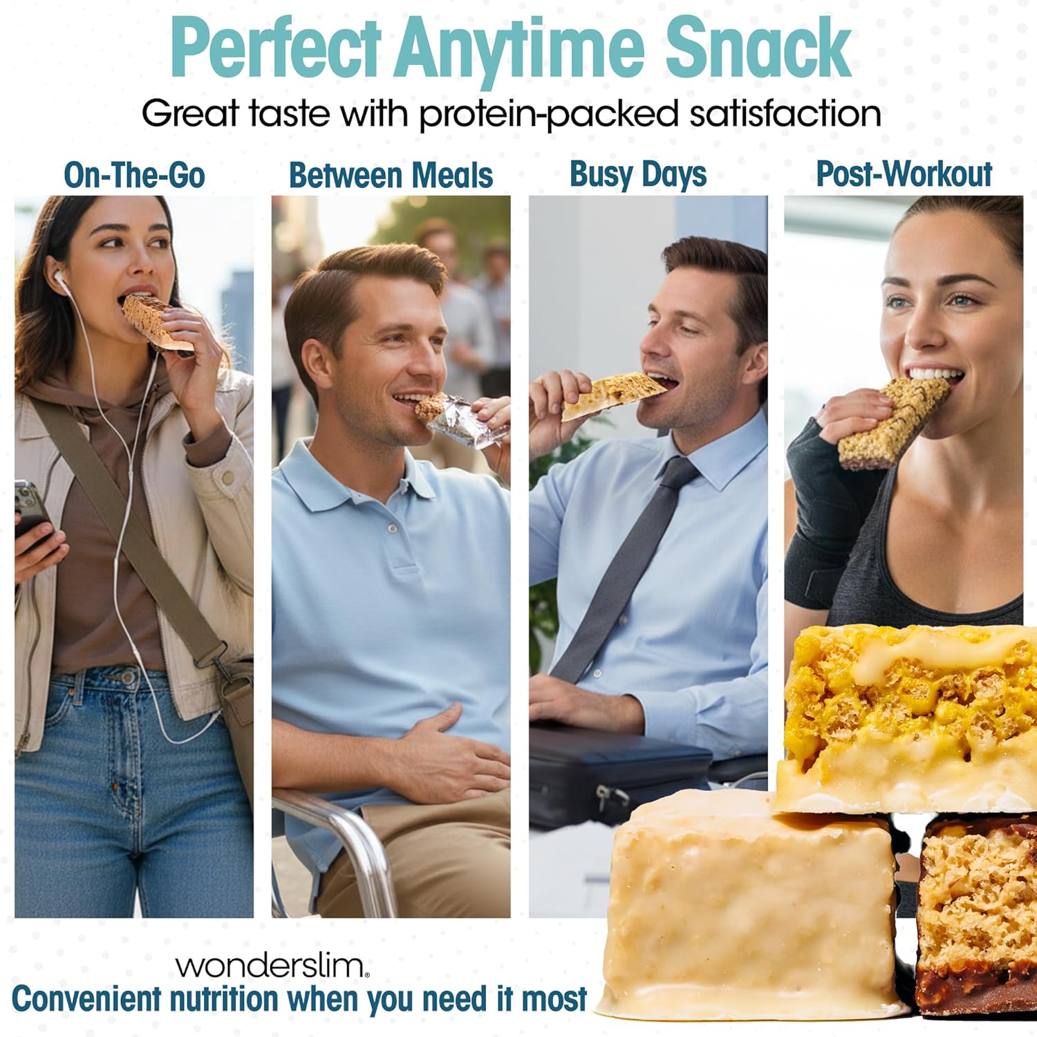 Wonderslim High Fiber Protein Bars, Low Calorie Snack – Fluffy Nutter, 7ct | 15g Protein, 7g Fiber – Gluten-Free, Low Sugar, Protein Snack Bars for Hunger & Craving Control, Weight Management Support