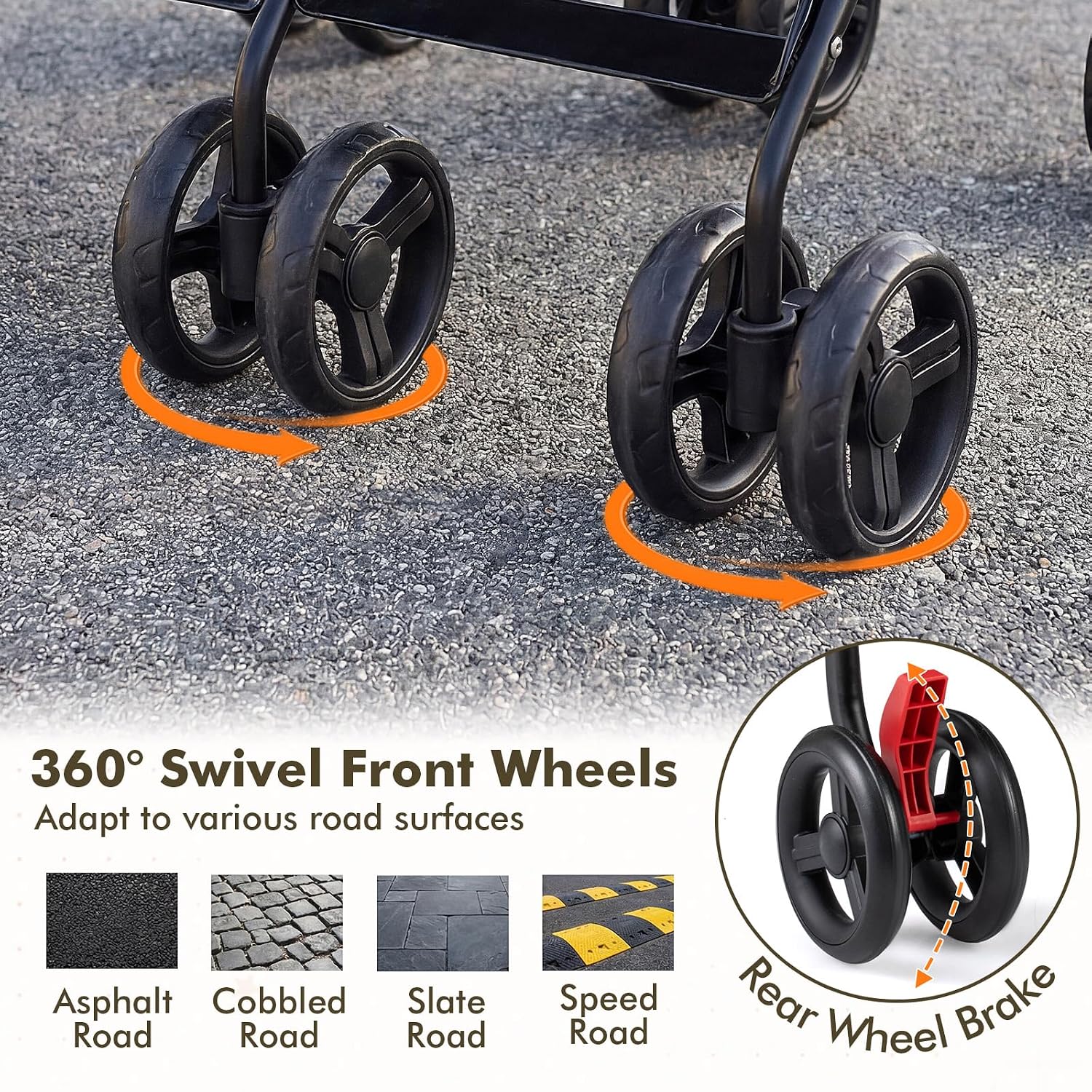 BABY JOY Double Umbrella Stroller, Lightweight Travel Side by Side Twin Stroller with Large Storage, Cup Holder, 5-Point Safety Harness, Adjustable Canopy & Compact Fold for Infant and Toddler (Black)