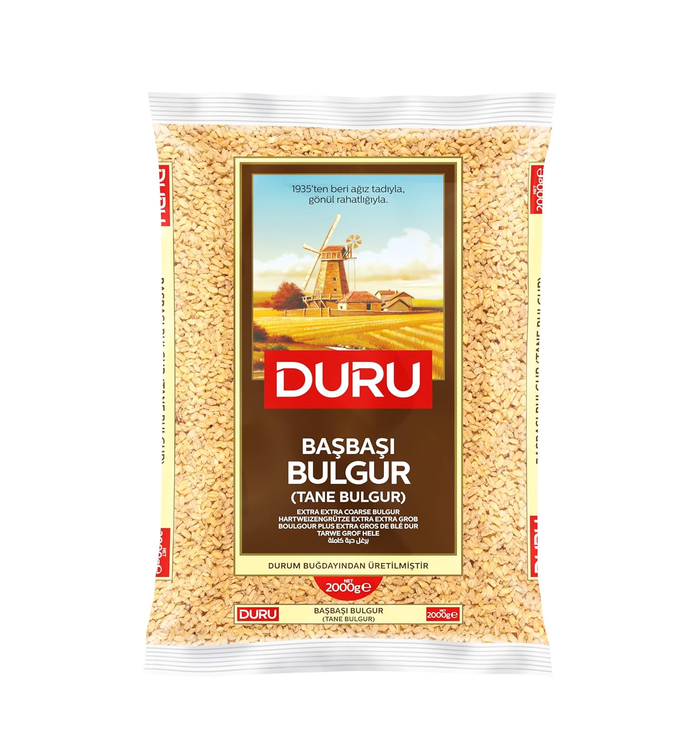 Duru Extra Extra Coarse Bulgur, 35.2oz (1000g), Wheat Berries,100% Natural and Certificated, High Fiber and Protein, Non-GMO, Great for Vegan Recipes, Better than Rice