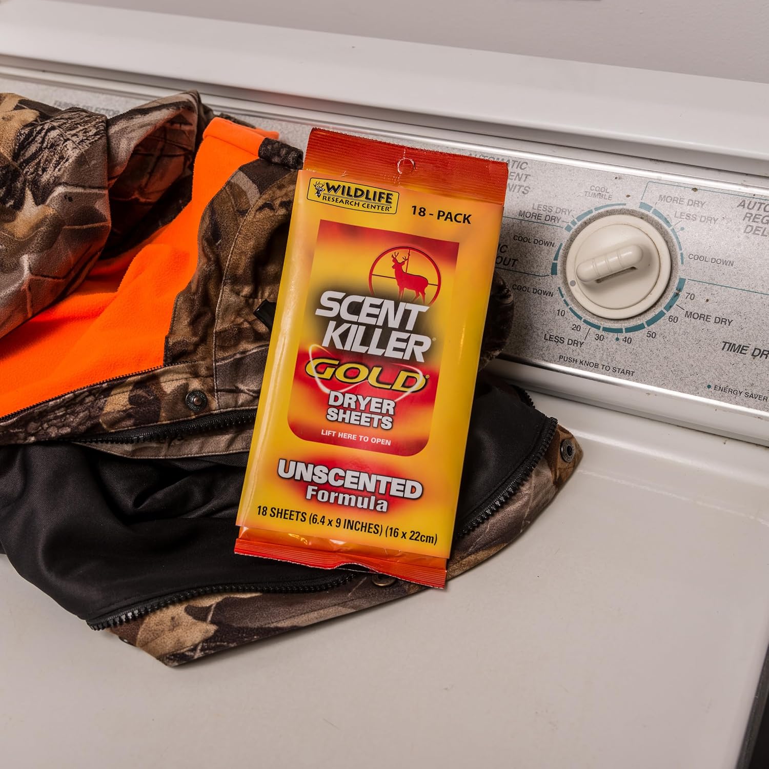 Wildlife Research Scent Killer Gold Dryer Sheets (Unscented) 18 Count (Pack of 1)