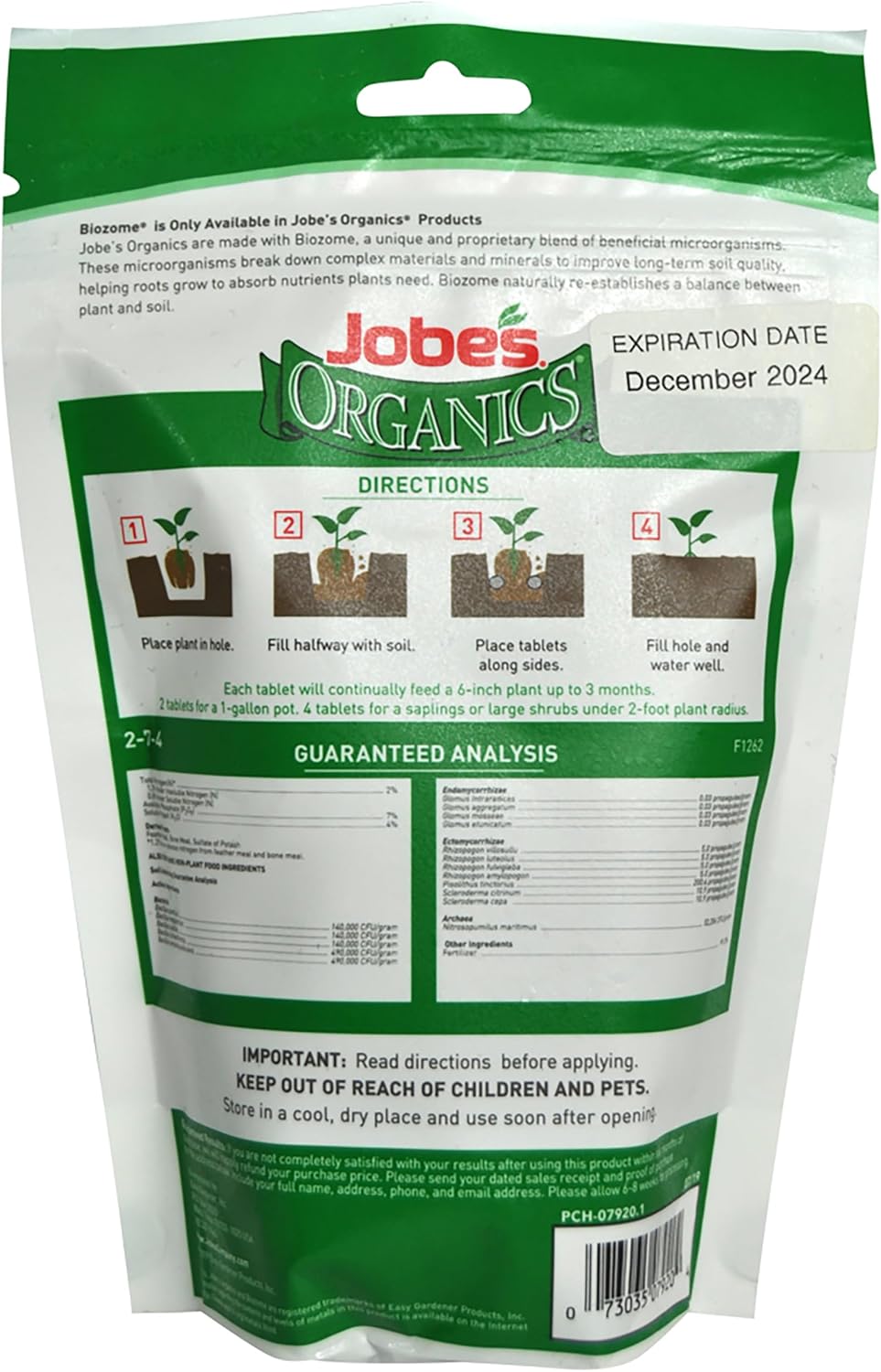 Jobe’s Organics All Purpose Fertilizer Spikes, Easy Plant Care Fertilizer for Vegetables, Flowers, Shrubs, Trees, and Plants, 50 Count