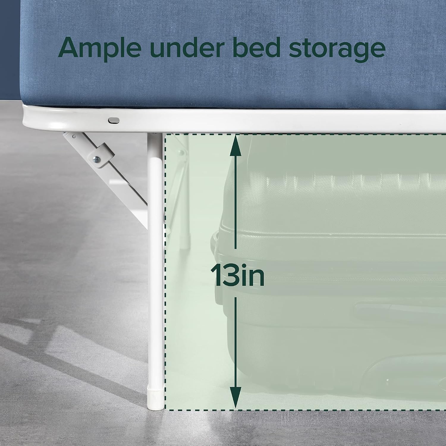 Zinus SmartBase Tool-Free Assembly Mattress Foundation, 14 Inch Metal Platform Bed Frame, No Box Spring Needed, Sturdy Steel Frame, Underbed Storage, Black, Queen