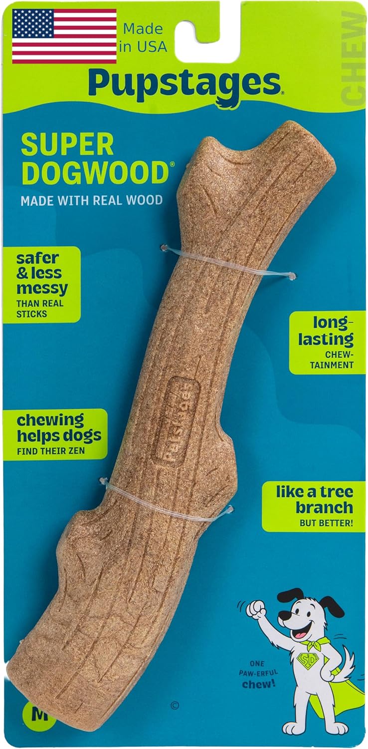 Pupstages Super Dogwood Stick Dog Chew Toy, Made in USA, X-Small, 6"