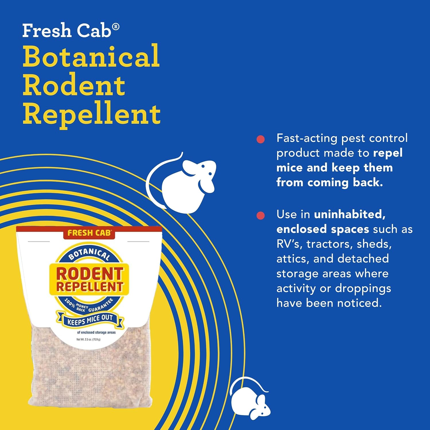 Rodent Repellent; Quickly Repelling Pests from Treated Areas; Preventing Re-Infestation for up To 3 Months; Safe for Children, Pets and the Environment; Non-Toxic; 8-Scent Pouches