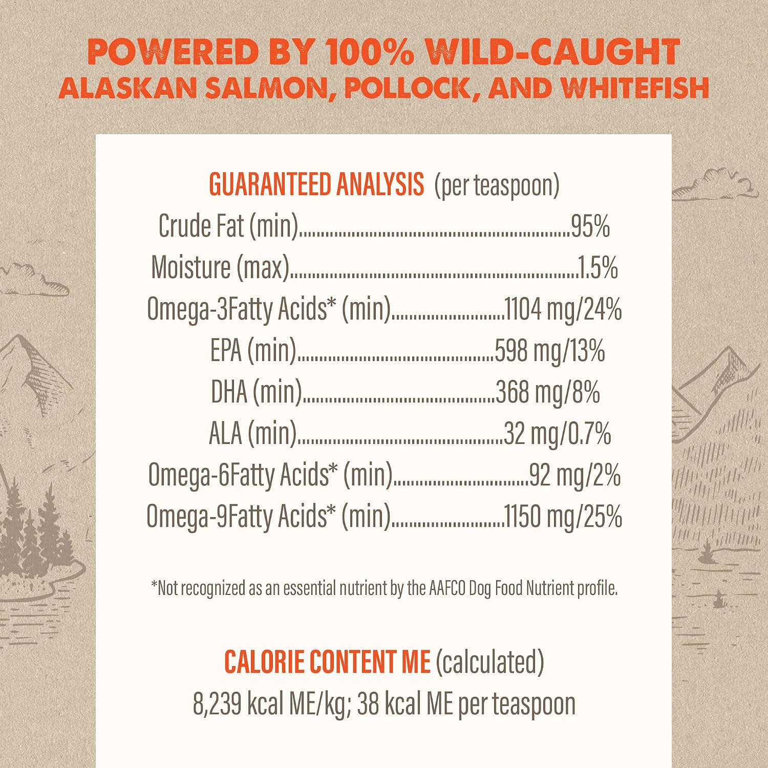 Grizzly Wild Alaskan Salmon Oil Dog Food Supplement Omega 3 Fatty Acids, 16 oz