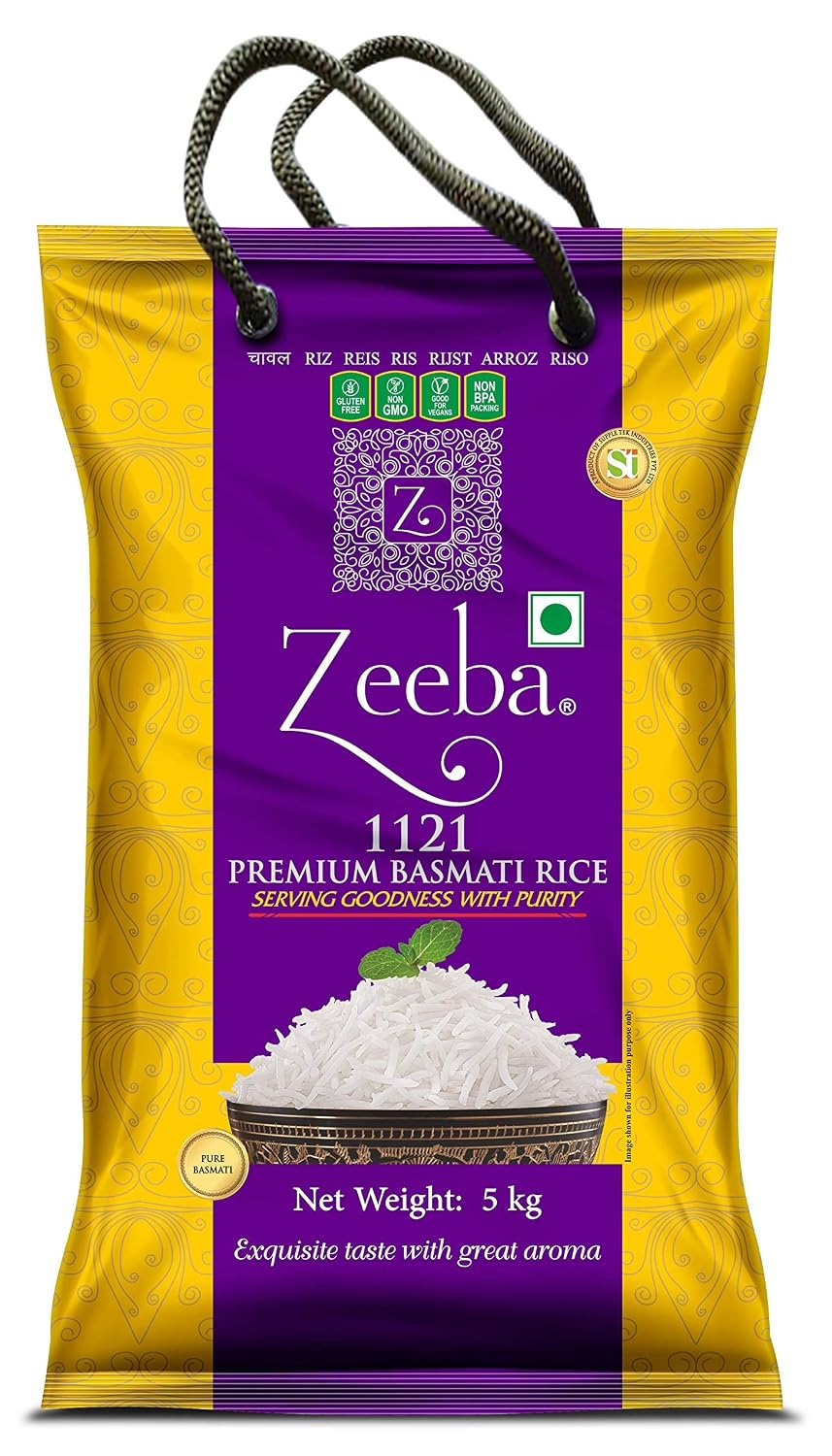 Zeeba 1121 Premium Basmati Rice, 10 lbs (4.54 kg)