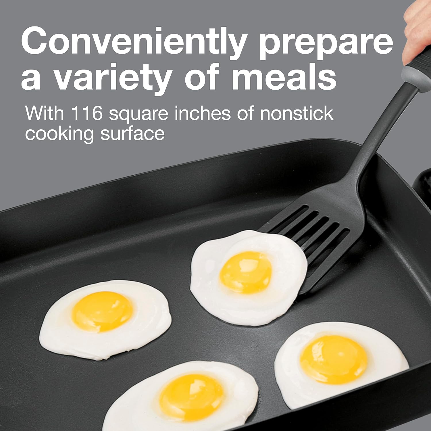 Proctor Silex Electric Skillet with Lid, 116 sq. in. Nonstick Cooking Surface for Frying, Sauteing, Simmering and Braising