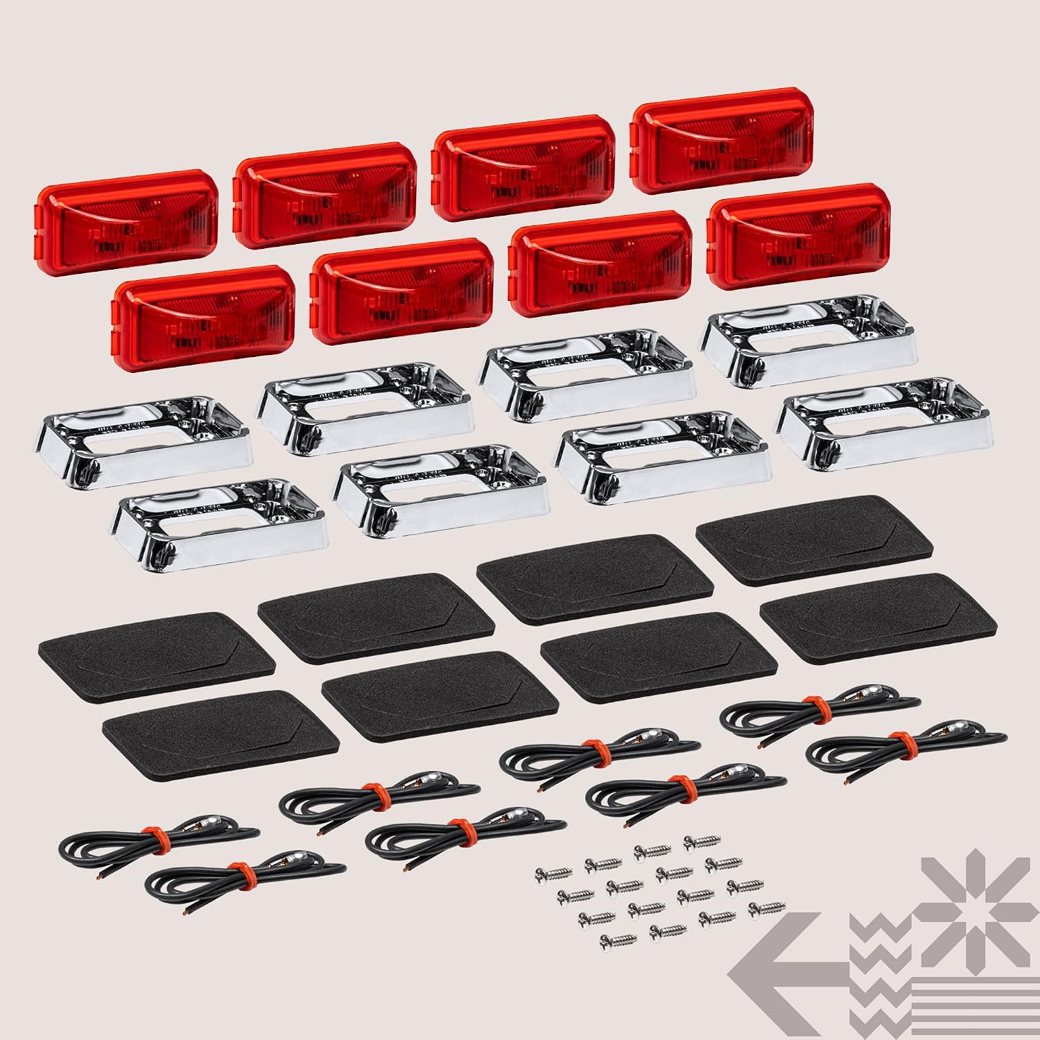 TRUE MODS 2pc 2.5" Amber Rectangle LED Trailer Marker Lights for Truck RV