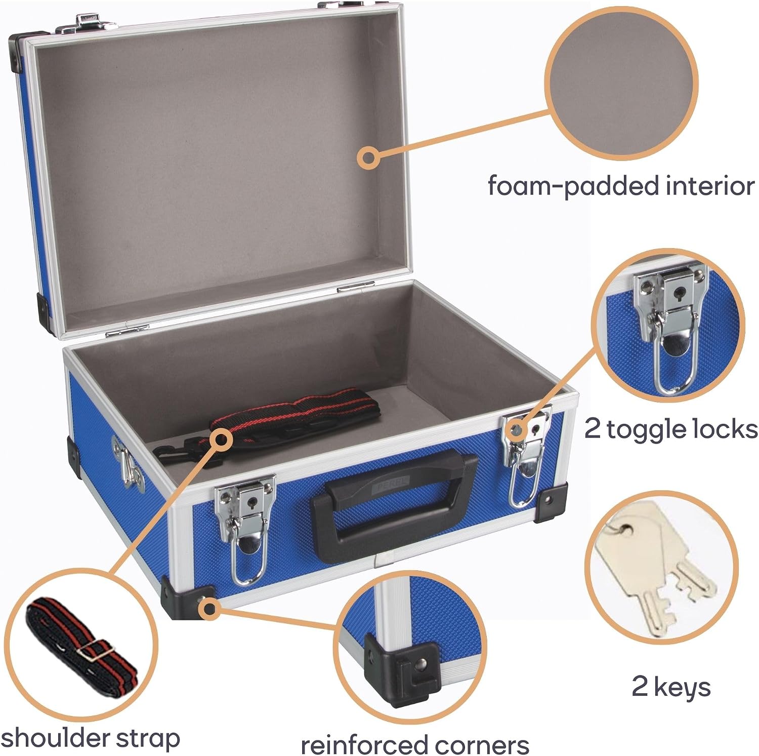 Vellman Aluminium Tool CASE 320 x 230 x 155 mm - Blue