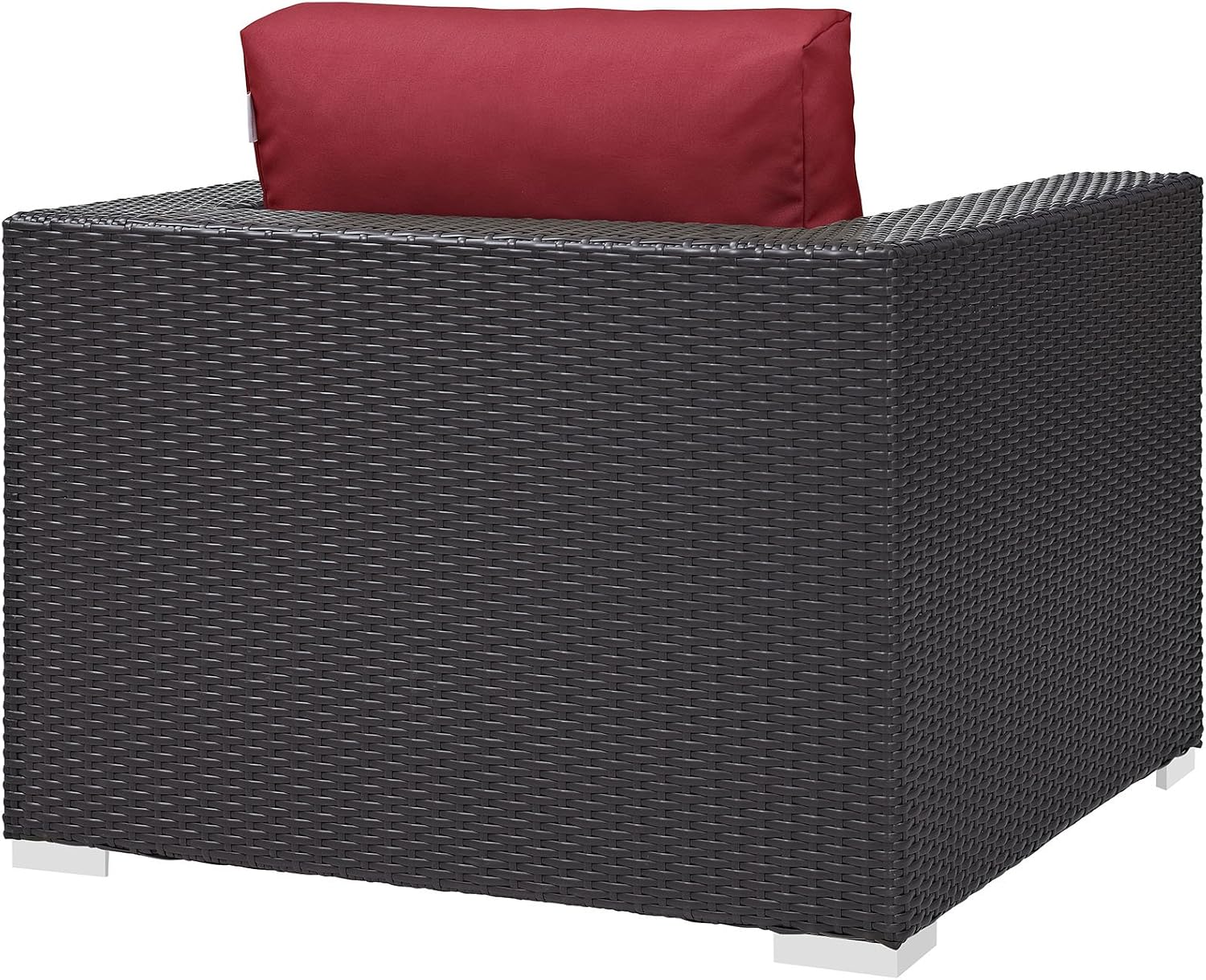 Modway Convene Wicker Rattan Outdoor Patio Loveseat in Espresso White