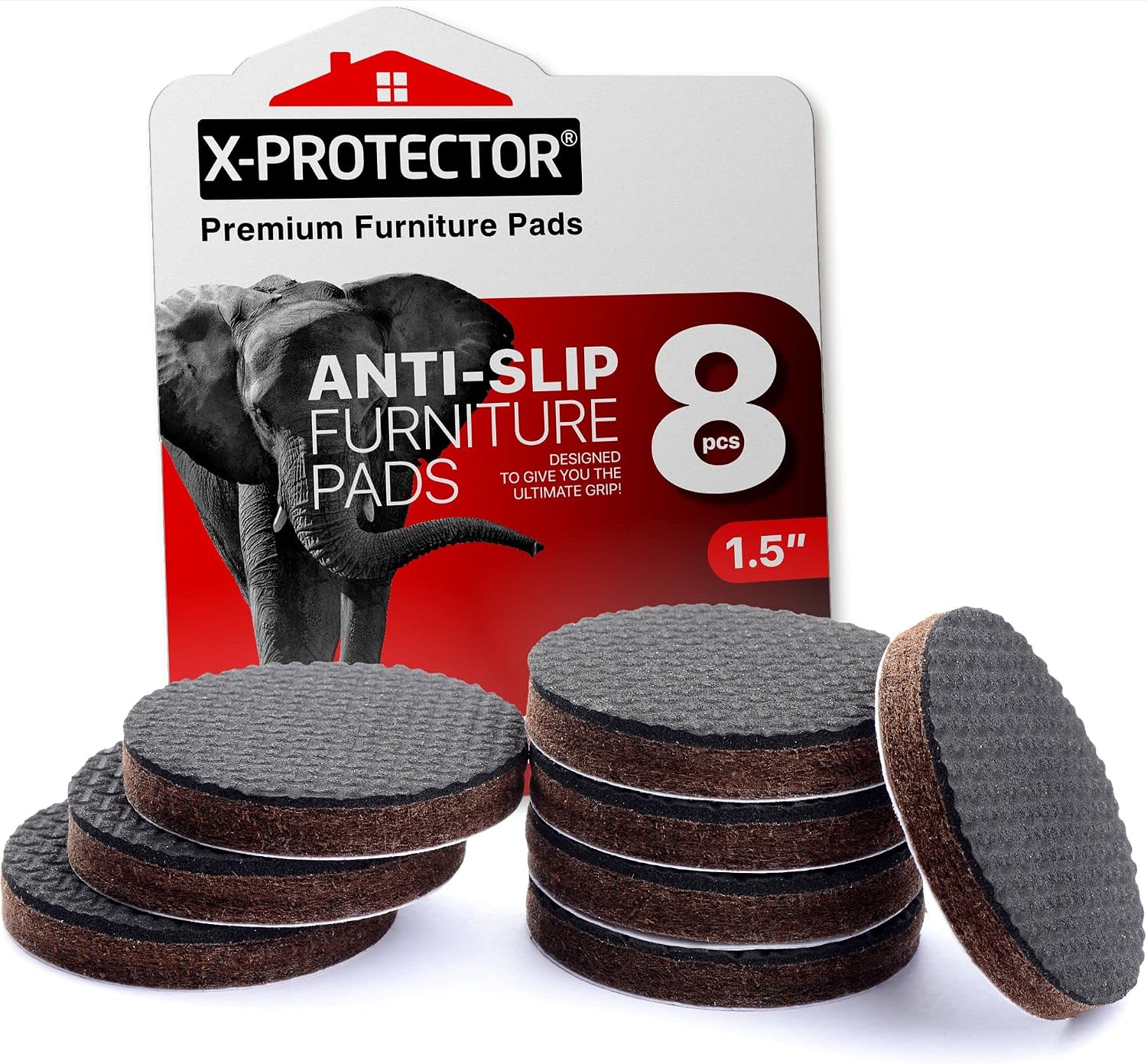 X-PROTECTOR Non Slip Furniture Pads – 12 Premium Furniture Grippers 3"! | Best SelfAdhesive Rubber Feet Furniture Feet – Ideal Non Skid Furniture Pad Floor Protectors – Keep Furniture in Place!