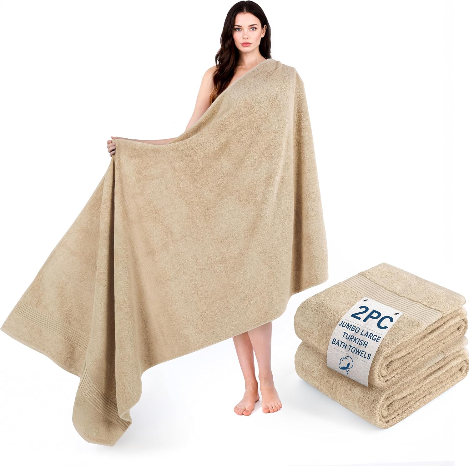 Cotton Paradise Towel Set of 6, 2 Bath Towels, 2 Hand Towels and 2 Washcloths Towels for Bathroom Sets, Smoke Gray