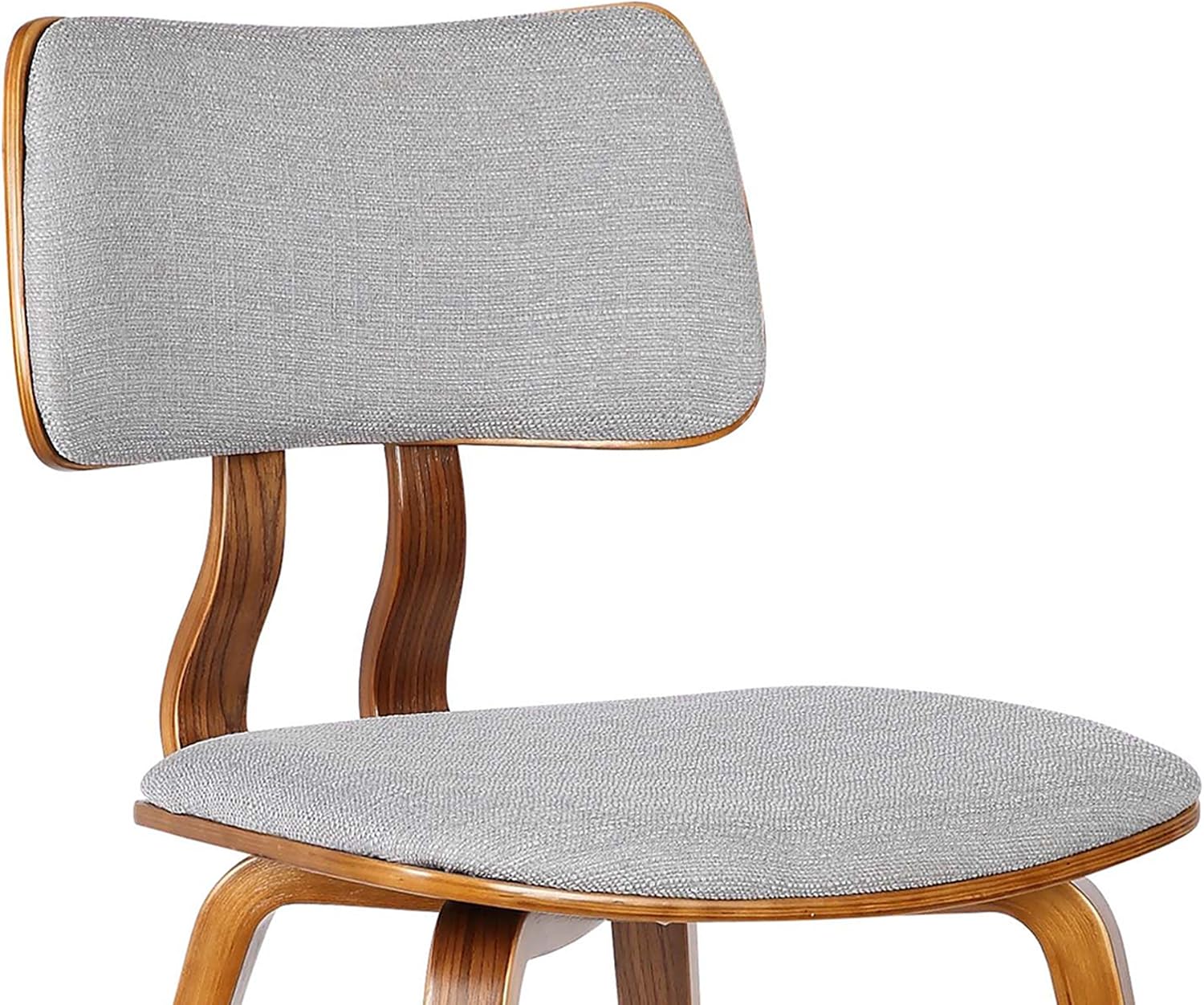 Armen Living Jaguar Dining Chair in Charcoal Fabric and Walnut Wood Finish,Charcoal/Walnut Finish 20D x 18W x 29H in
