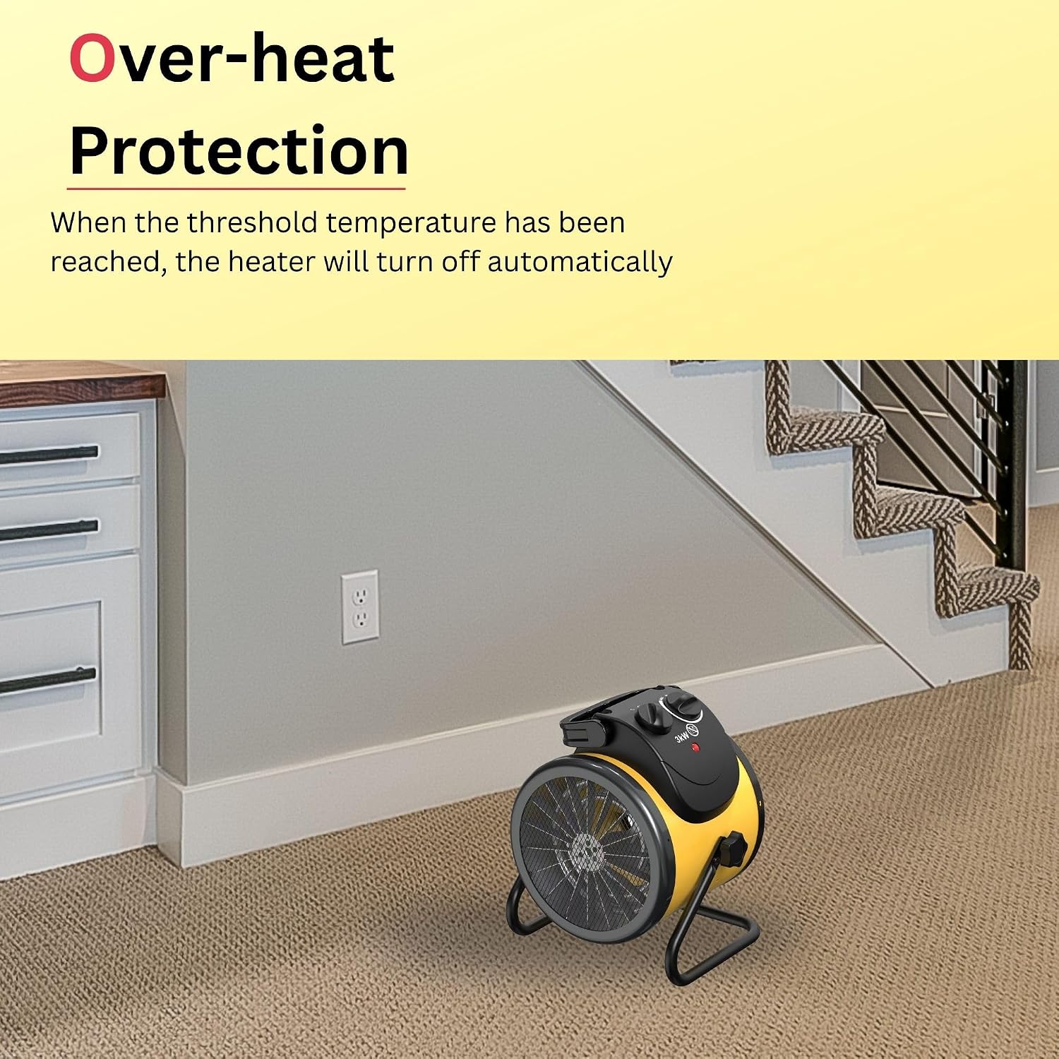 Dura Heat Electric Forced Air Heater, 5, 120 BTU- EUH1500 | Workspace Heater, Steel Body, Thermostat, Heats up to 250 sq ft, Overheat Shut Off