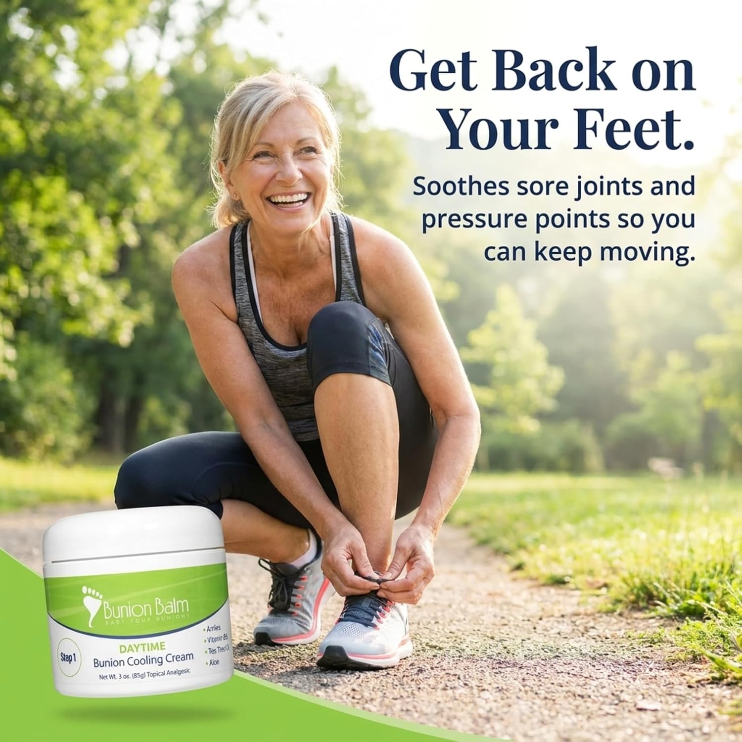 Bunion Balm Day Cream for Sensitive Bunions, Arnica and Menthol, Step 1 | Natural Hallux Valgus Salve for Daily Comfort