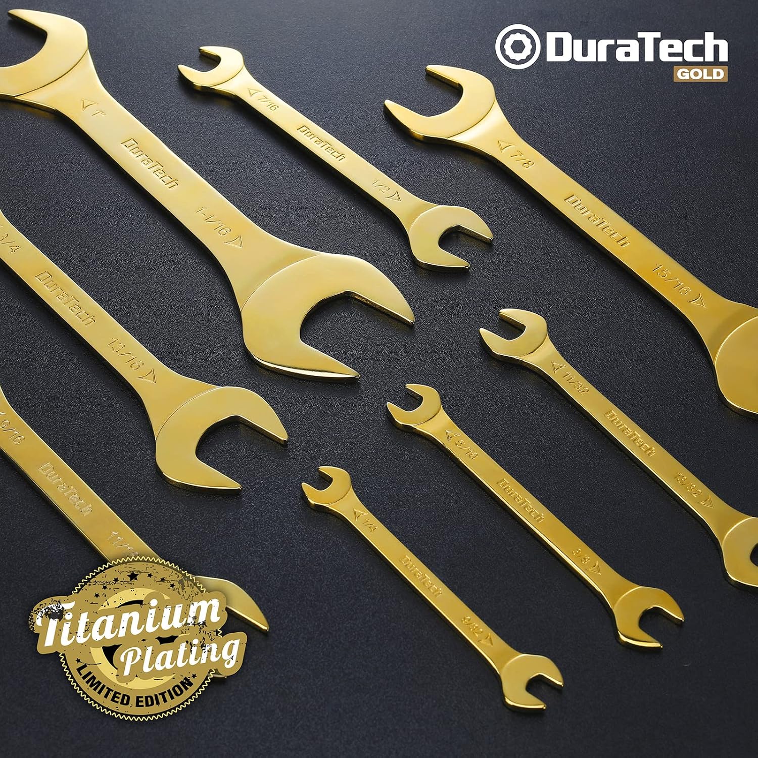 DURATECH Super-Thin Open End Wrench Set, 8-Piece, Metric