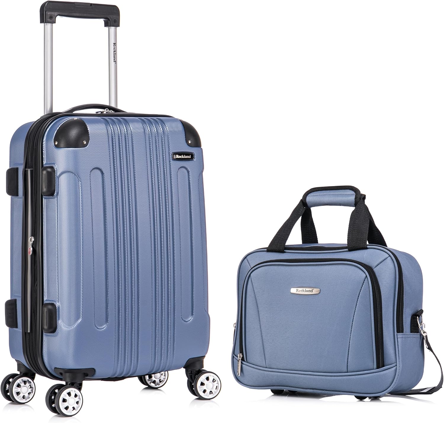 Rockland London Hardside Spinner Wheel Luggage, White, 3-Piece Set (20/24/28)