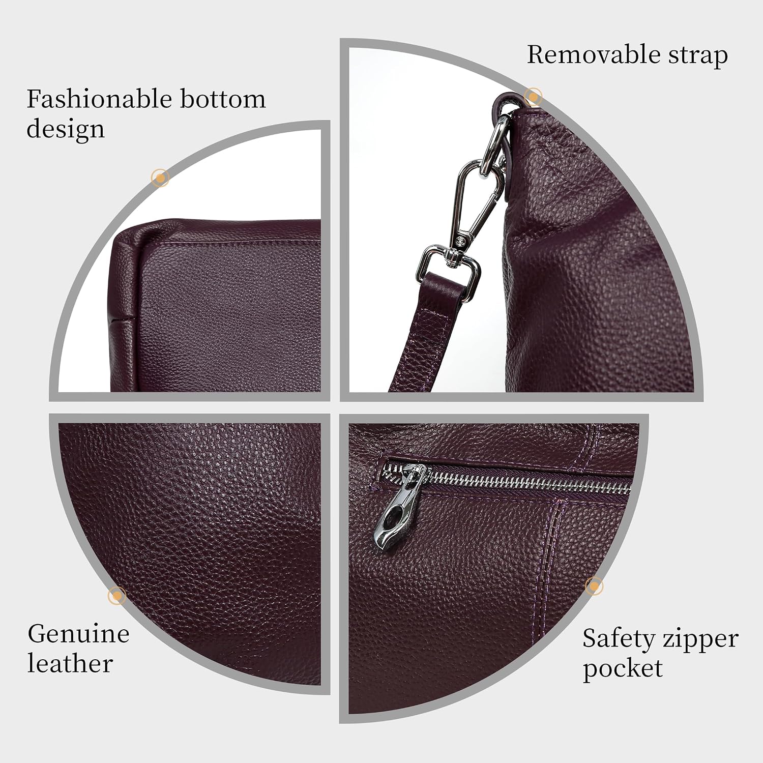 Iswee Leather Satchel Women Purse and Handbag Crossbody Shoulder Bag Hobo | Genuine Cowhide Leather Tote Top Handle Bag Soft & Durable Medium Size Bags with Detachable Multiple Pocketbooks Trendy